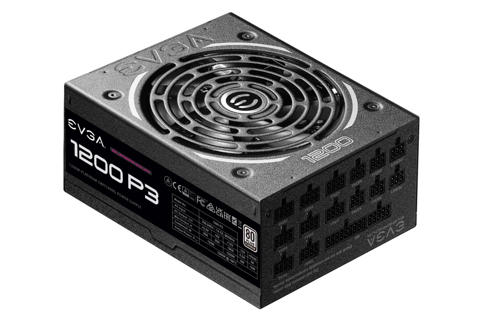 ابعاد پاور کامپیوتر ای وی جی ای EVGA SuperNOVA 1200 P3 با توان 1200 وات