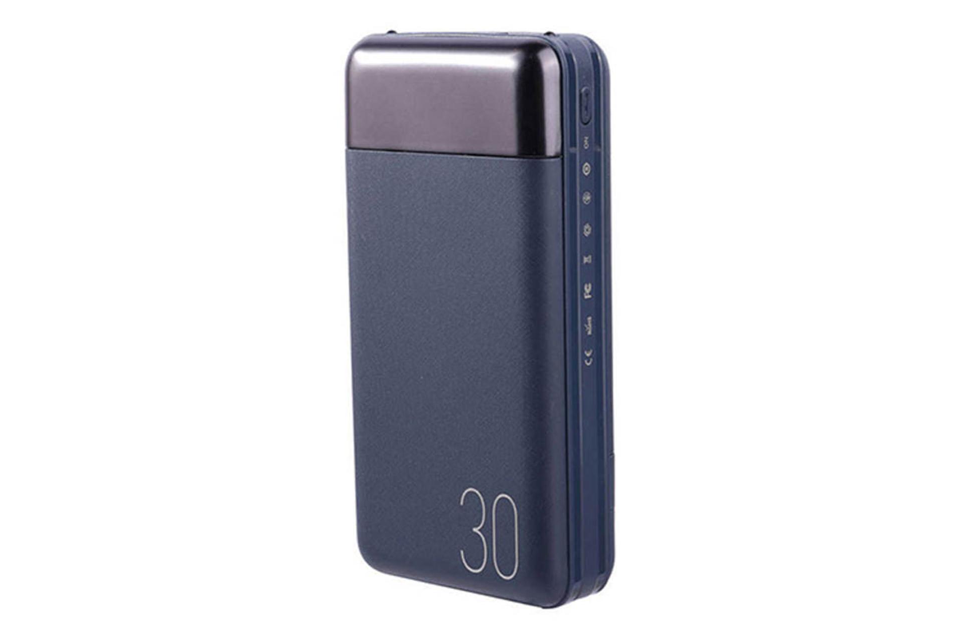 نمای روبرو پاوربانک هیسکا QI-313PD با ظرفیت 30000 میلی‌آمپر ساعت
