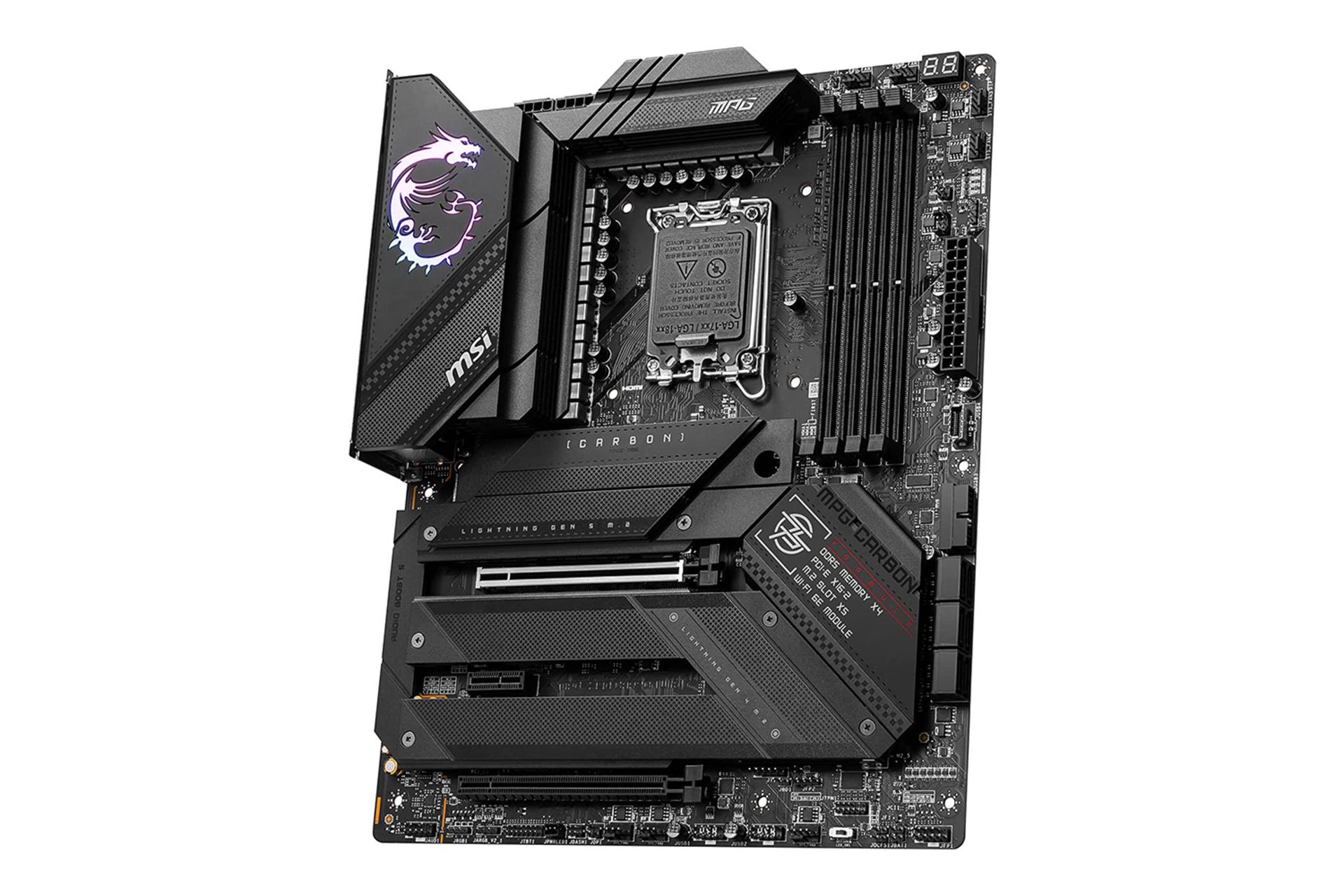 نمای کناری مادربرد ام اس آی MSI MPG Z790 CARBON WIFI