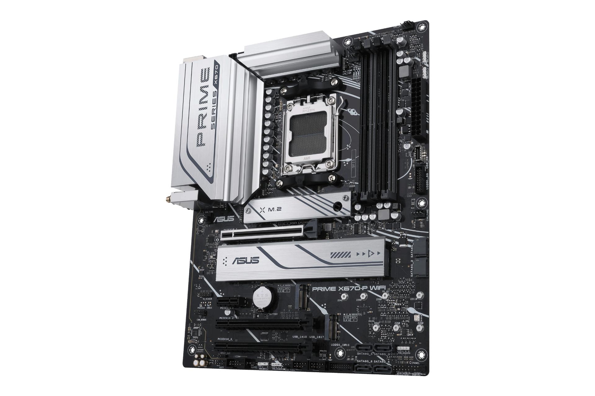 نمای کناری مادربرد ایسوس ASUS PRIME X670-P WIFI
