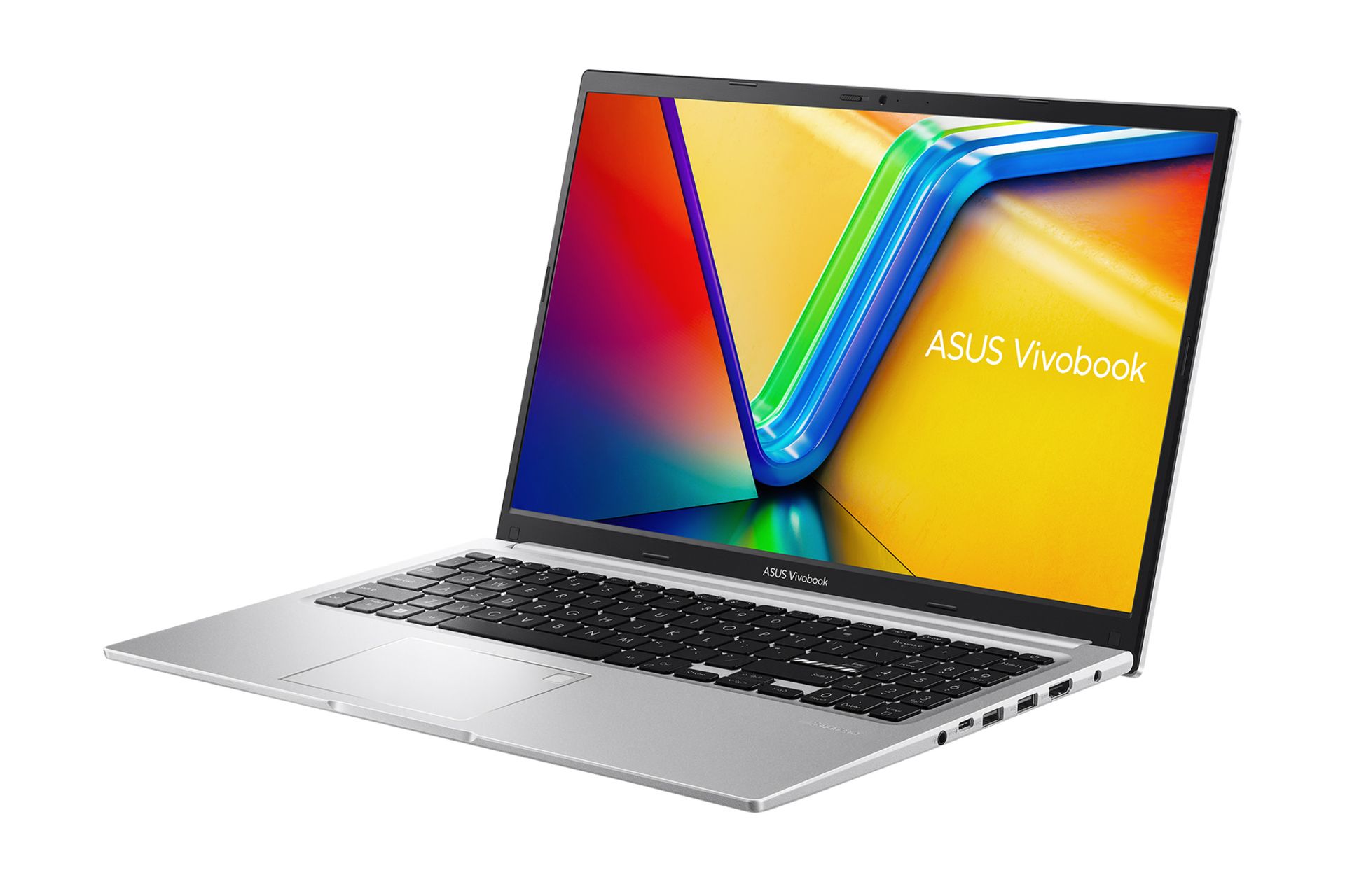 نمای نیمرخ سمت راست لپ تاپ ایسوس ASUS VivoBook 15 X1502ZA با صفحه نمایش روشن و نمایش درگاه‌های لبه سمت راست