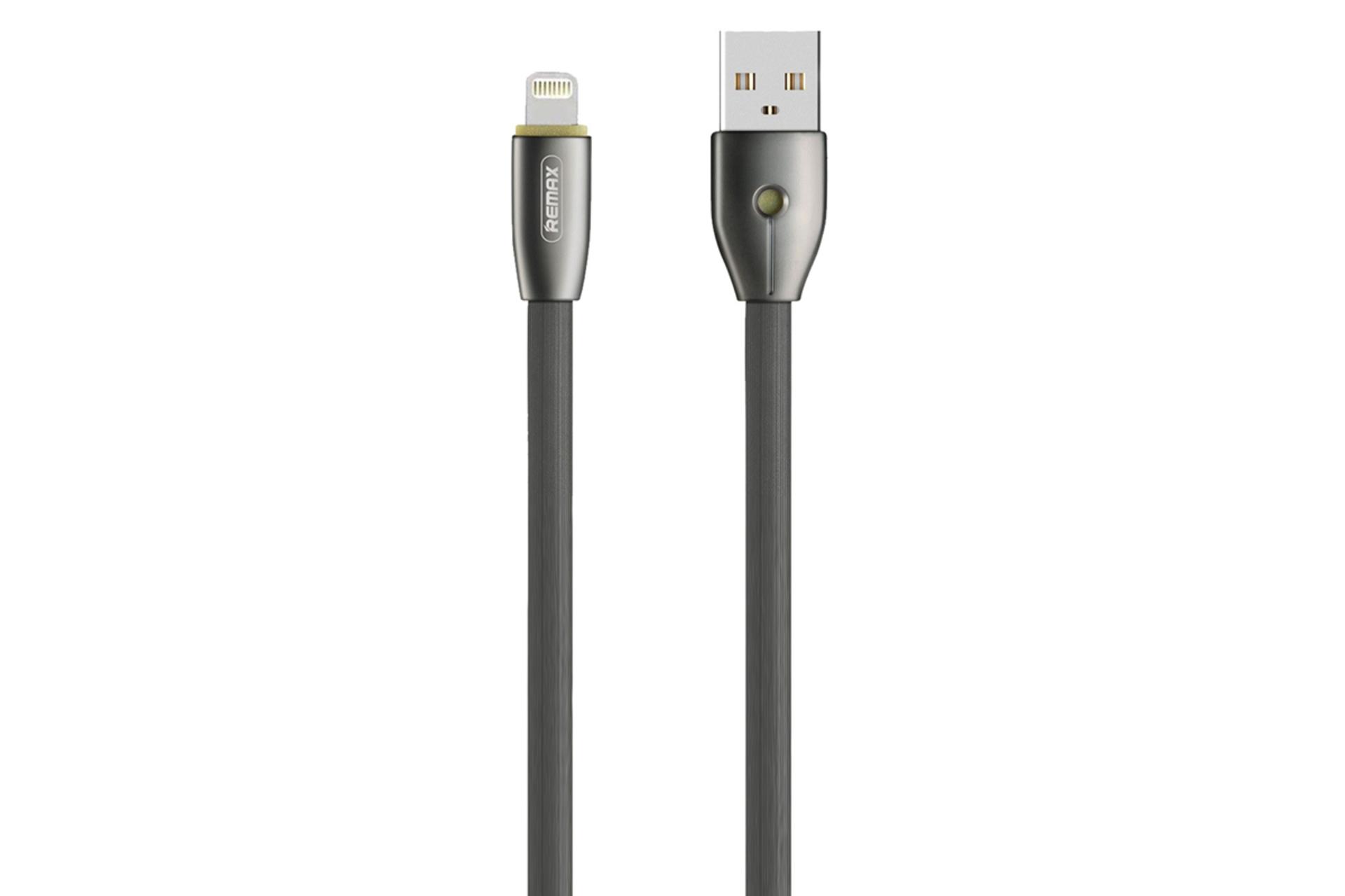 کابل شارژ USB ریمکس Type-A به Lightning مدل RC-043i Knight Series با طول 1 متر مشکی