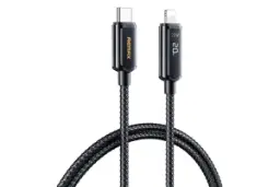 کابل شارژ USB ریمکس Type-C به Lightning مدل RC-128i Remine Series با طول 1.2 متر مشکی