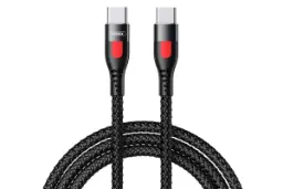 کابل شارژ USB ریمکس Type-C به Type-C مدل RC-195 Lesu Series با طول 1 متر مشکی