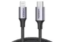 کابل شارژ USB یوگرین Type-C به Lightning مدل US304 با طول 2 متر مشکی