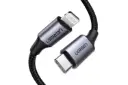 کانکتور کابل شارژ USB یوگرین Type-C به Lightning مدل US304 با طول 2 متر