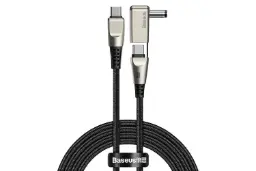 کابل شارژ USB باسئوس Type-C به Type-C+DC مدل Flash Series One-for-two CA1T2-A01 با طول 2 متر