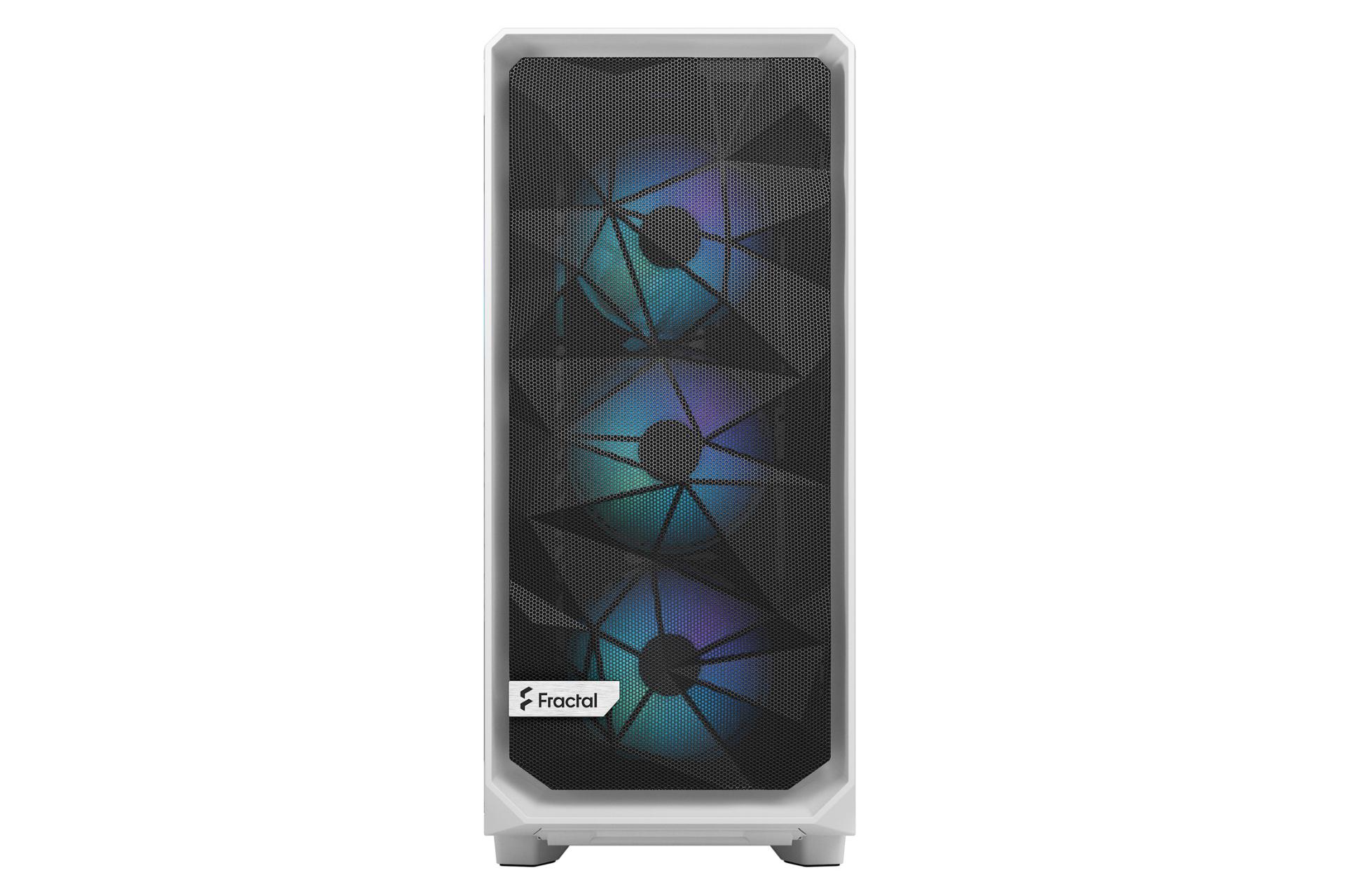 کیس کامپیوتر فرکتال دیزاین Meshify 2 Compact RGB White TG Clear Tint نمای جلو