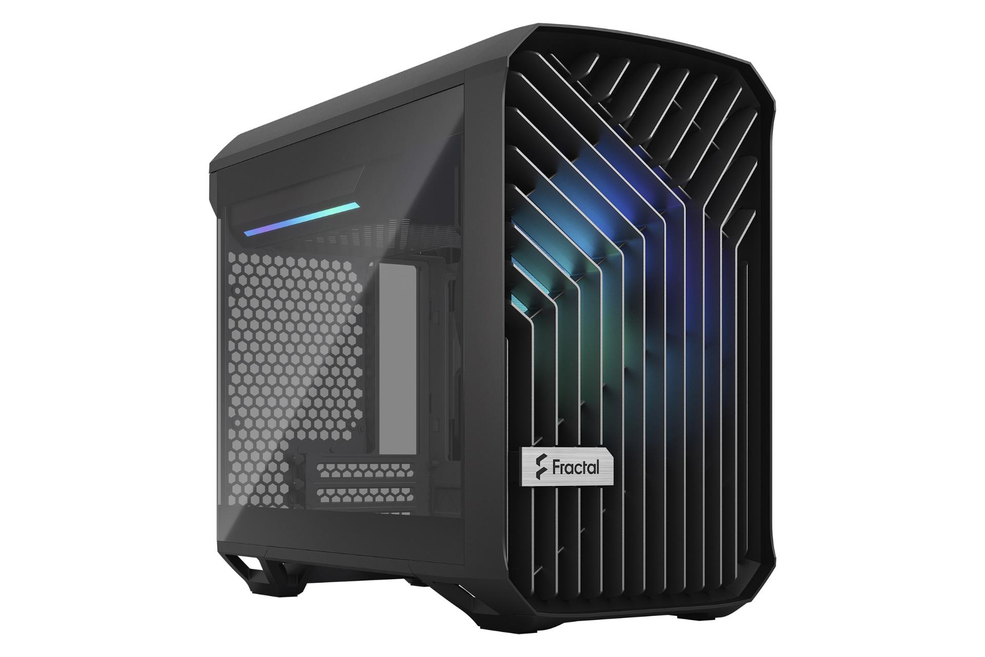 ابعاد کیس کامپیوتر فرکتال دیزاین Torrent Nano Black RGB TG Light Tint