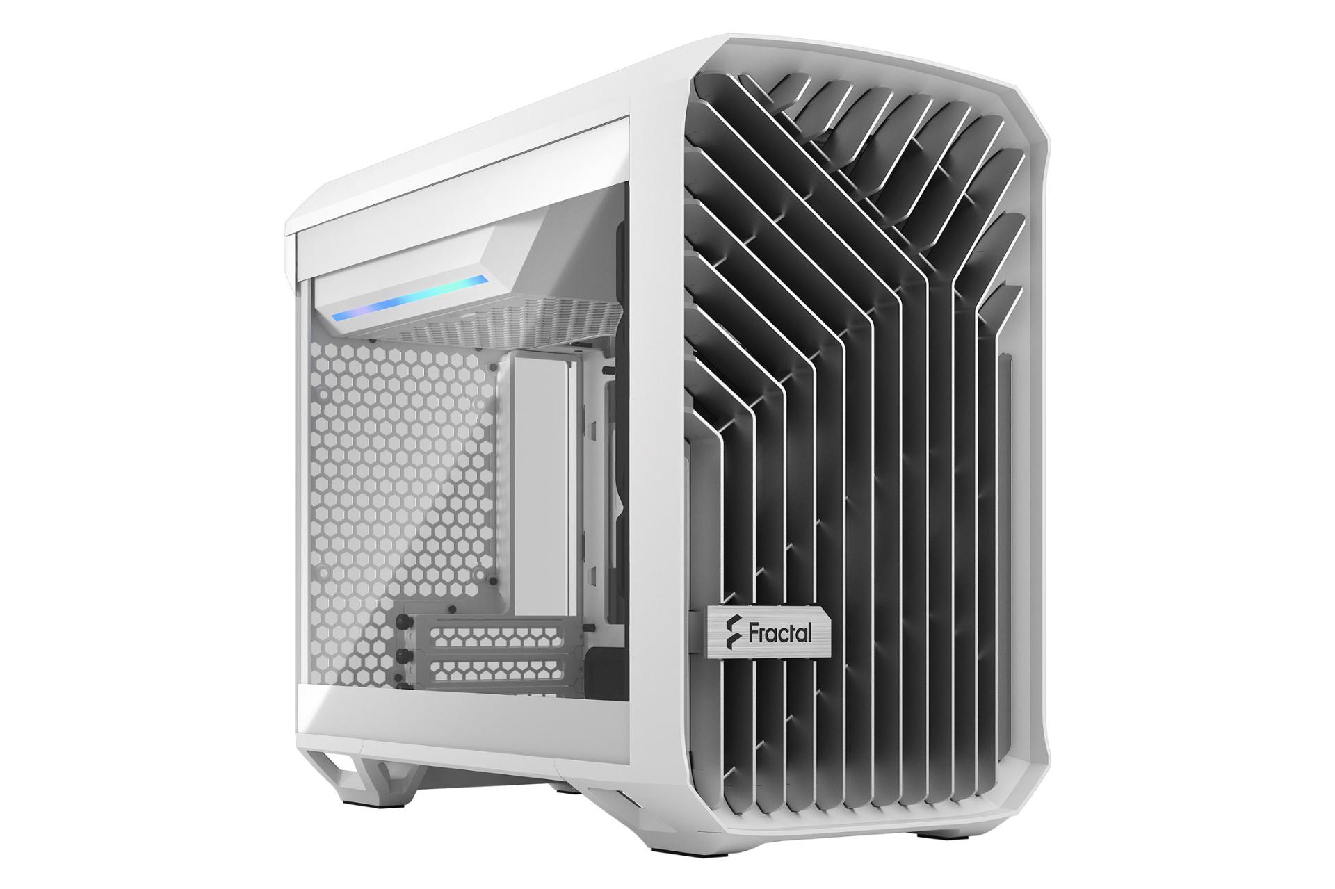 کیس کامپیوتر فرکتل دیزاین Torrent Nano White TG Clear Tint نمای چپ