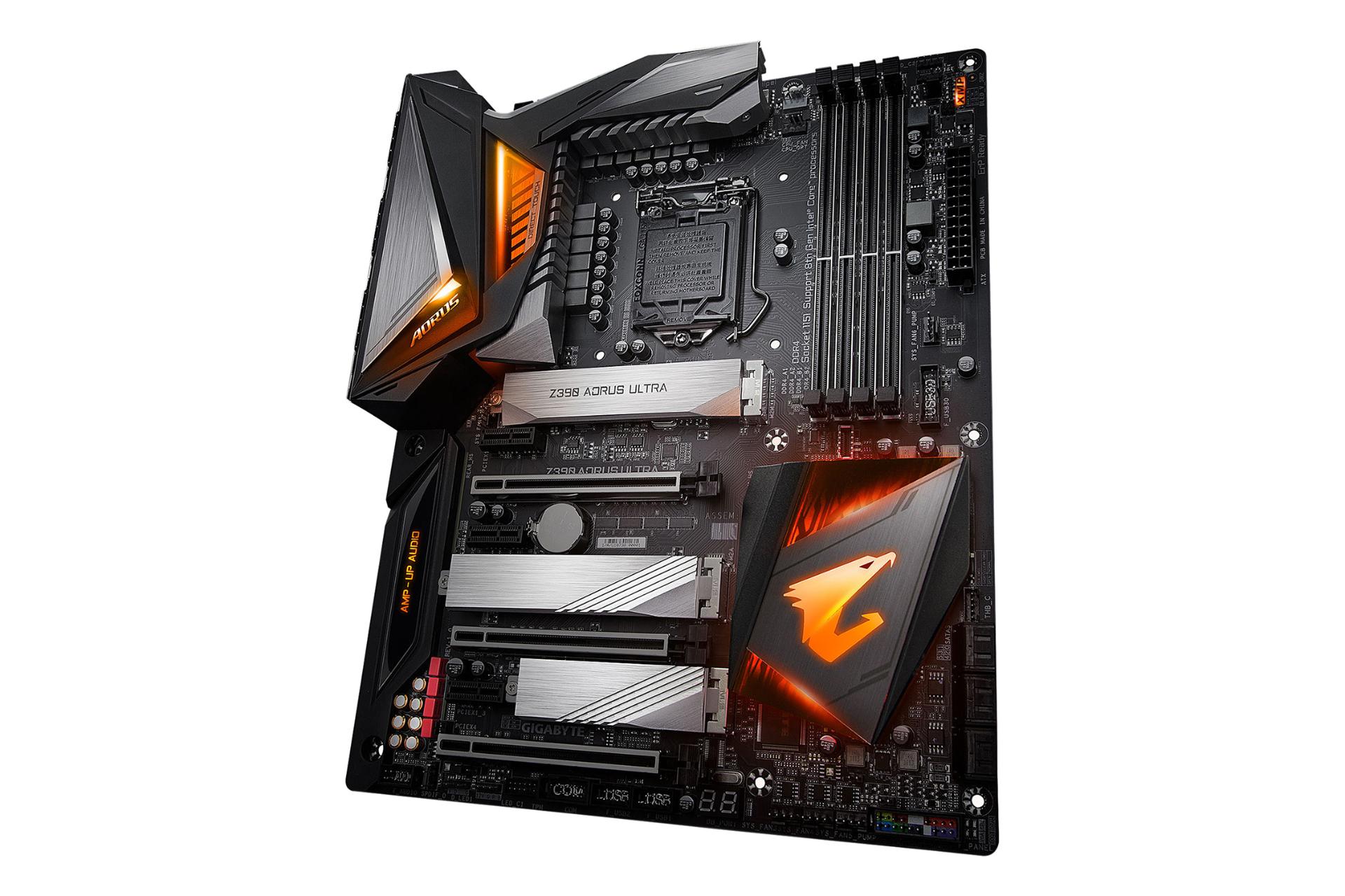 نمای کناری مادربرد گیگابایت GIGABYTE Z390 AORUS ULTRA (rev. 1.0)