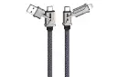 کابل شارژ USB هیسکا Type-A+Type-C به Type-C+Lightning مدل LX-30 4in1 با طول 1 متر