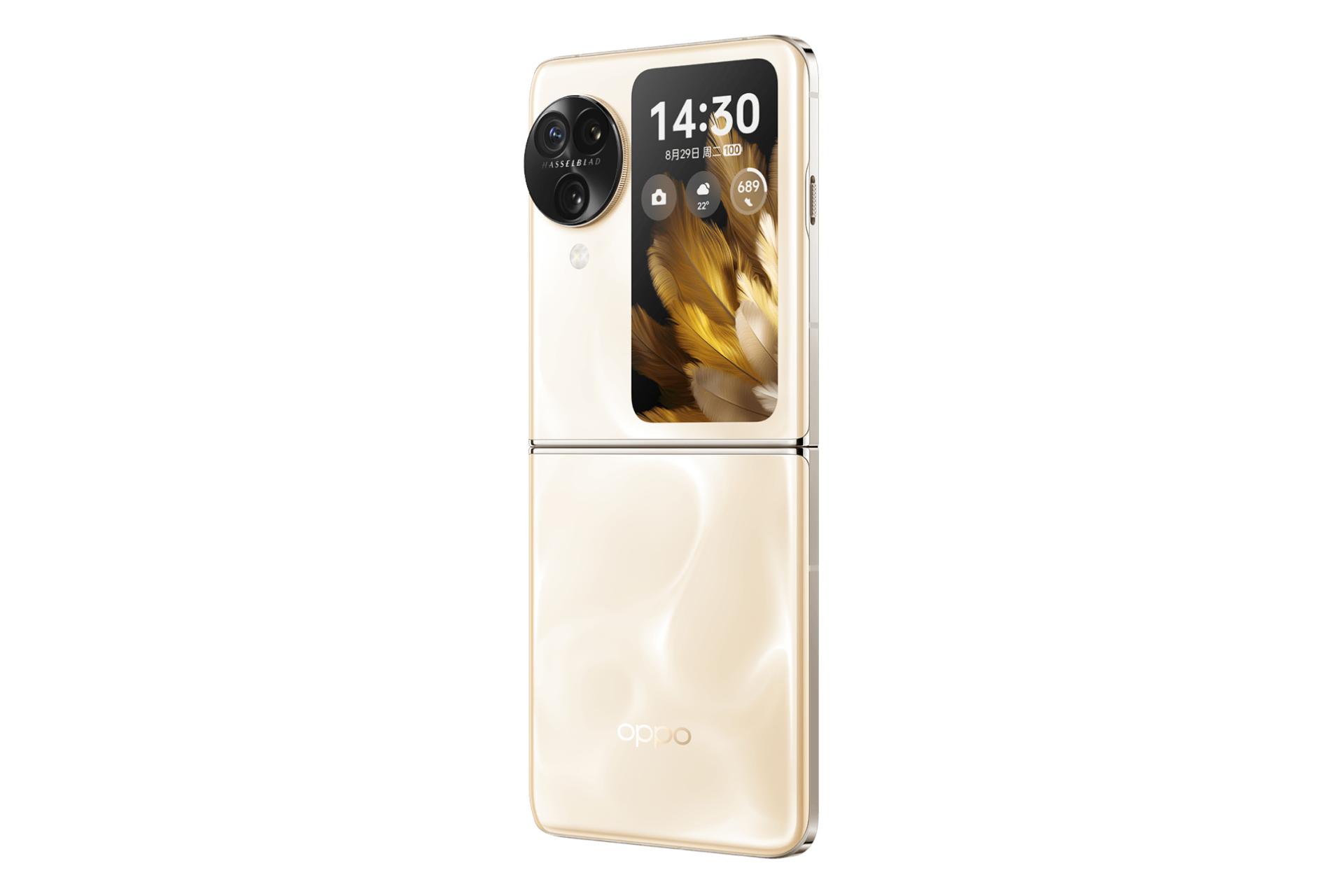 نمای جانبی گوشی موبایل فایند N3 فلیپ اوپو / Oppo Find N3 Flip طلایی
