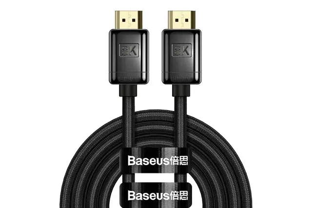 کابل HDMI باسئوس WKGQ000201 8K 60Hz نسخه 2.1 با طول 3 متر نمای روبرو