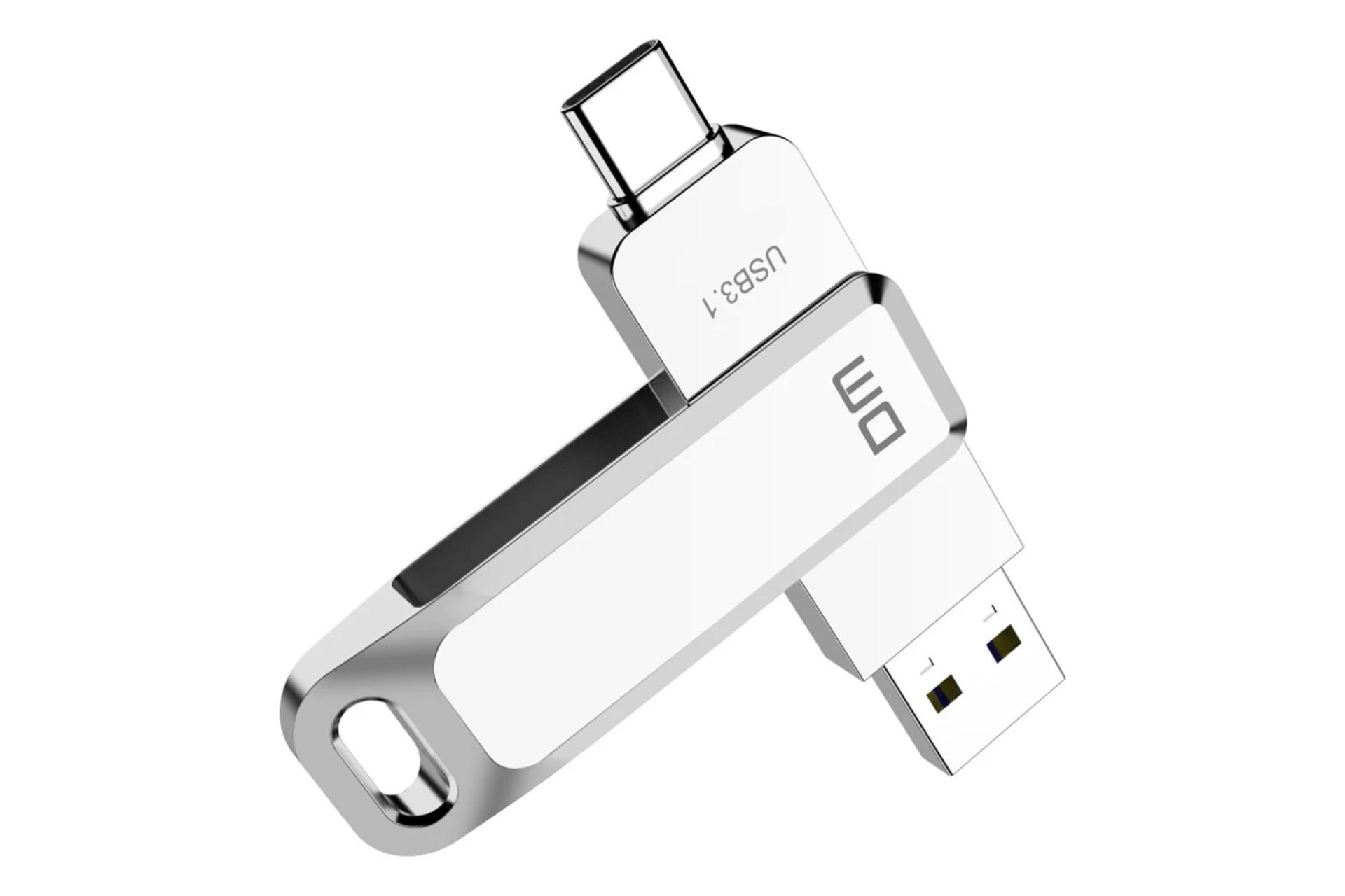 نمای کناری فلش مموری دی ام DM PD168 32GB USB 3.1