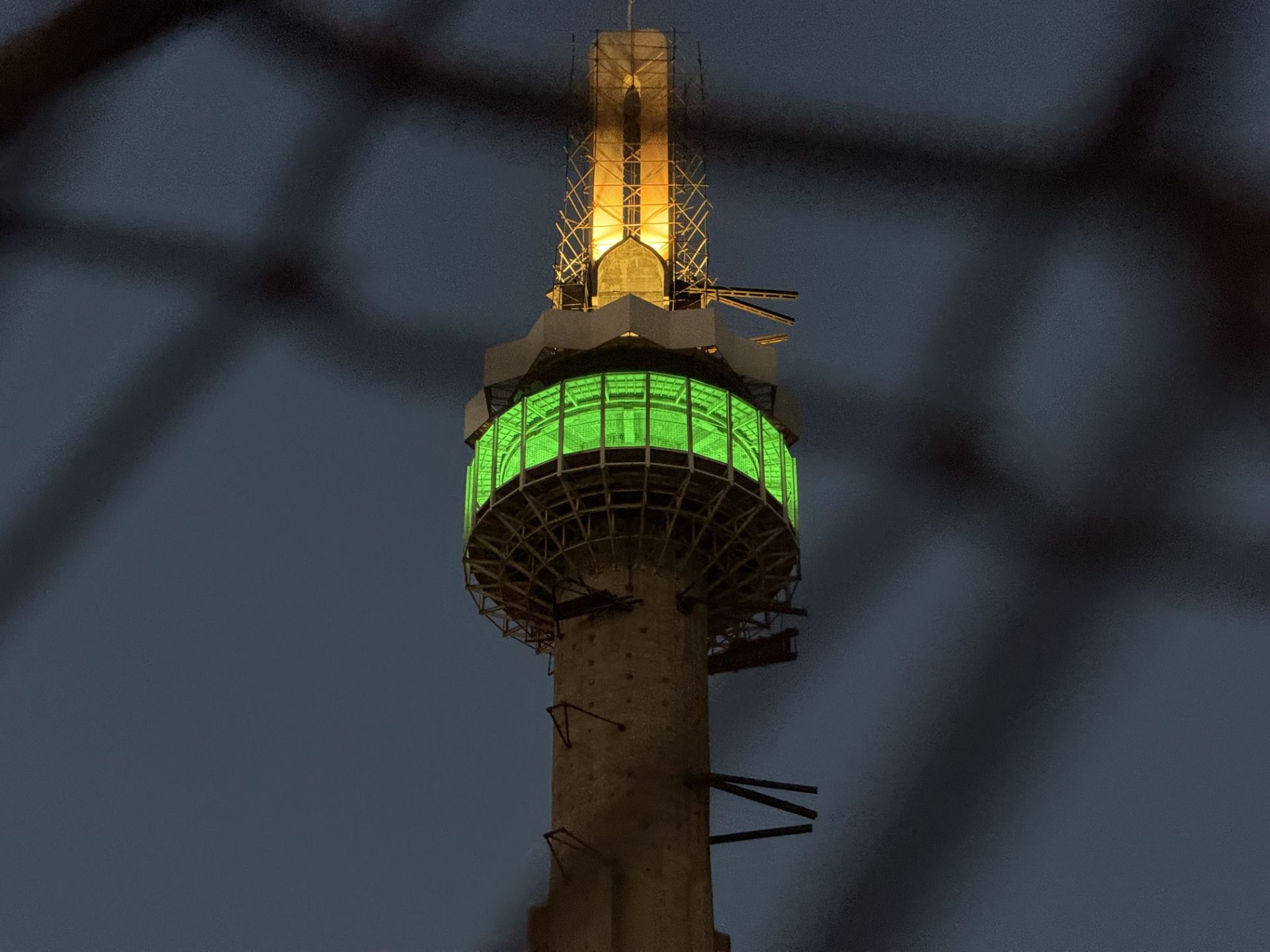 Tehran Mosli minaret in the dark - iPhone 16 Pro telephoto camera