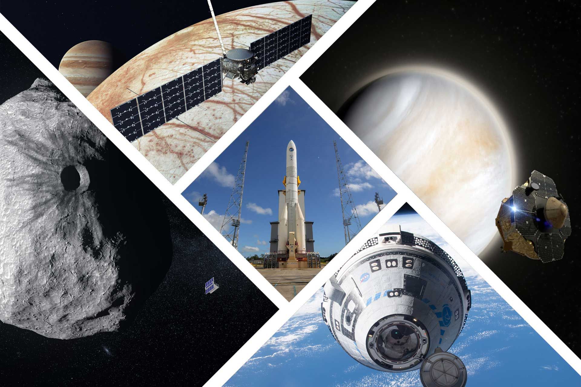 کلاژ مهم‌ترین ماموریت‌های فضایی سال ۲۰۲۴