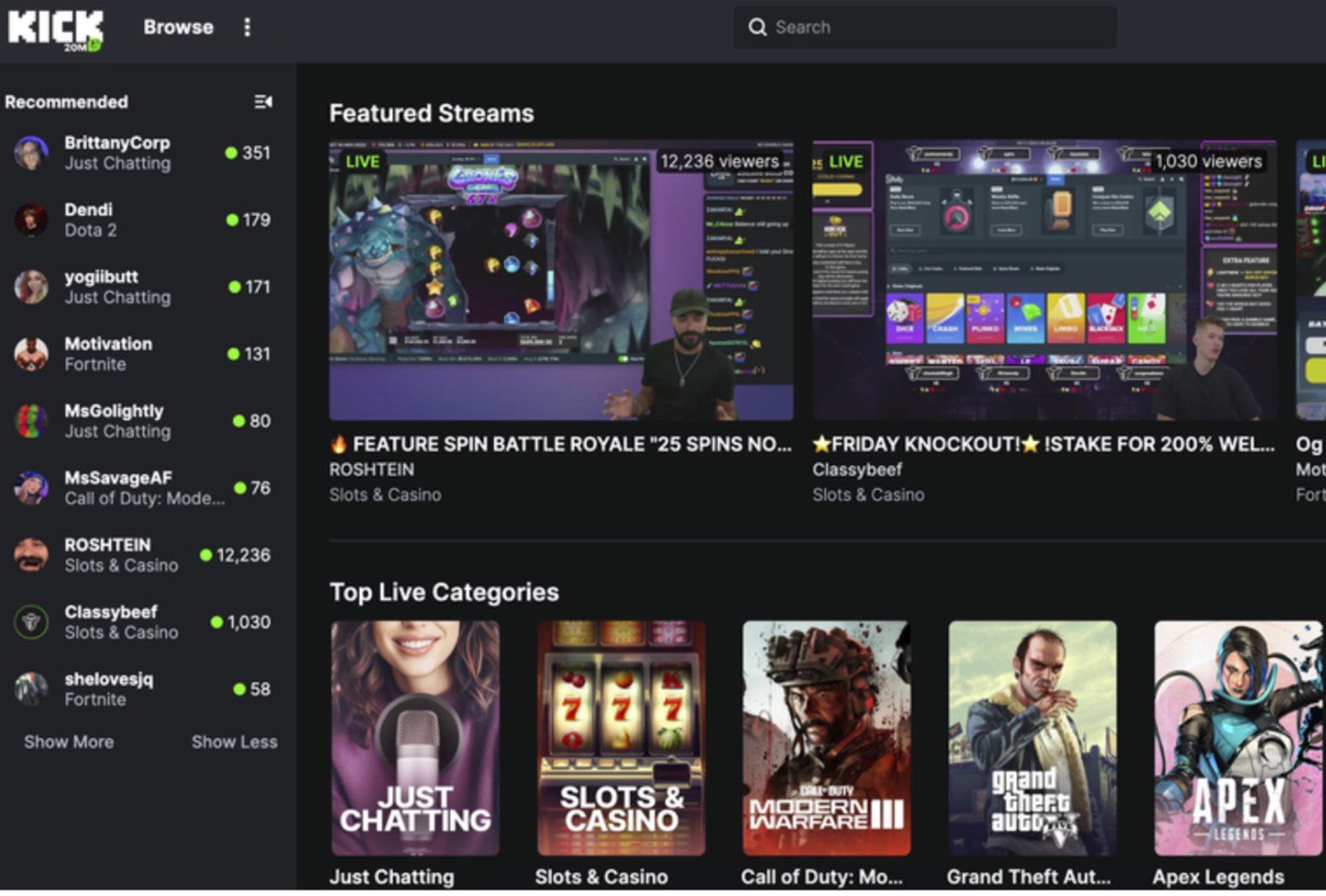 فضای کیک بازی و قمار