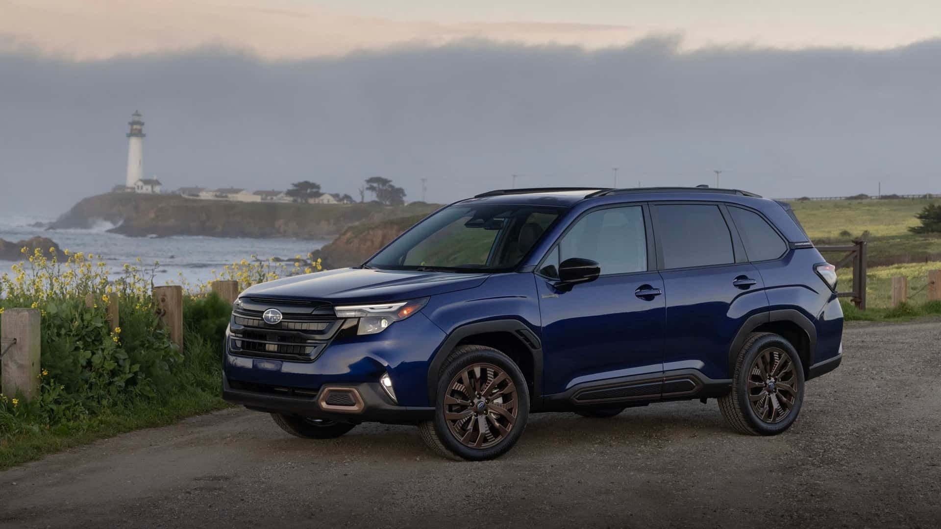 نمای سه‌چهارم جلو سوبارو فارستر ۲۰۲۵ 