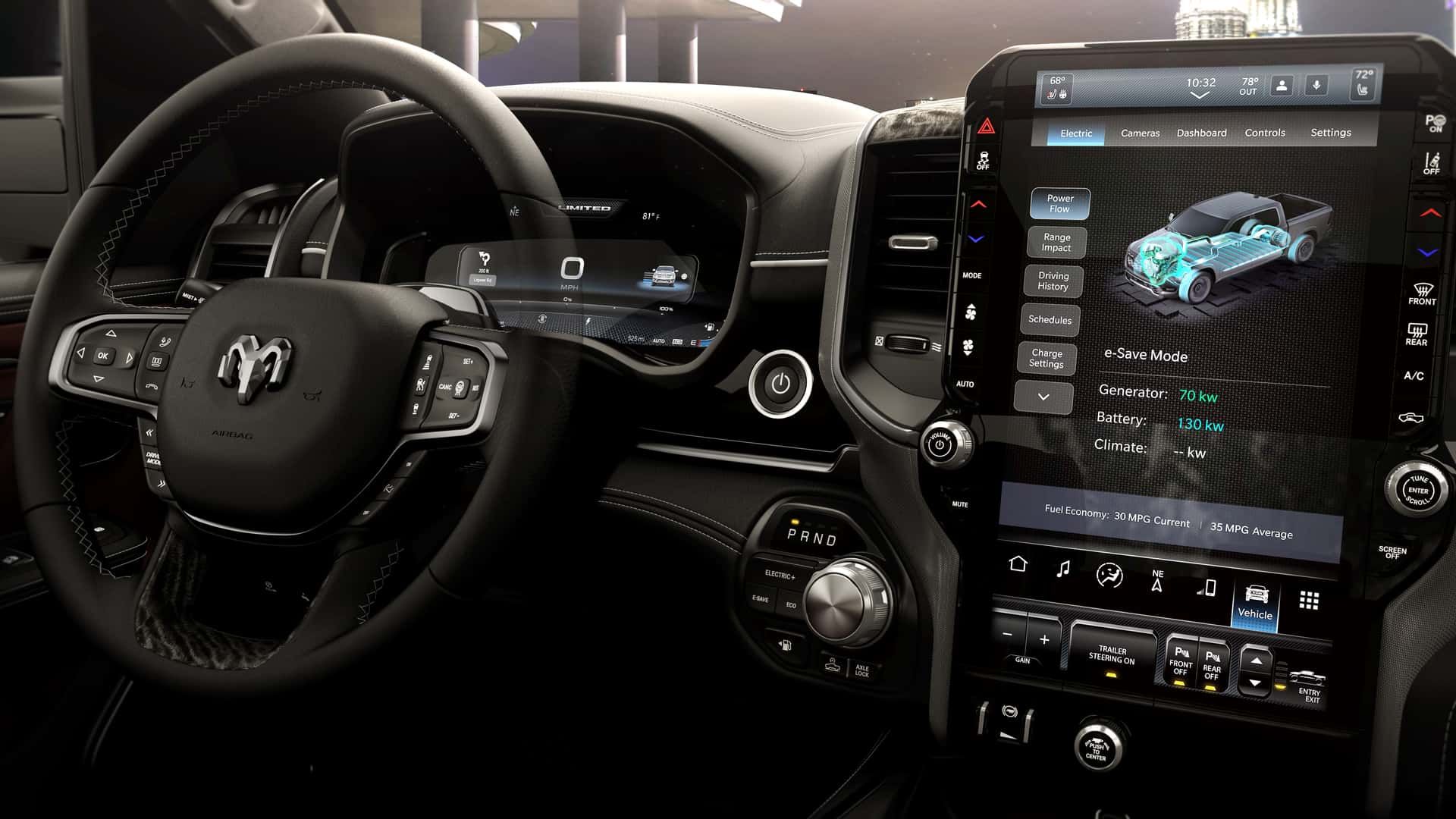 داخل کابین خودرو رم رم‌چارجر ۲۰۲۶