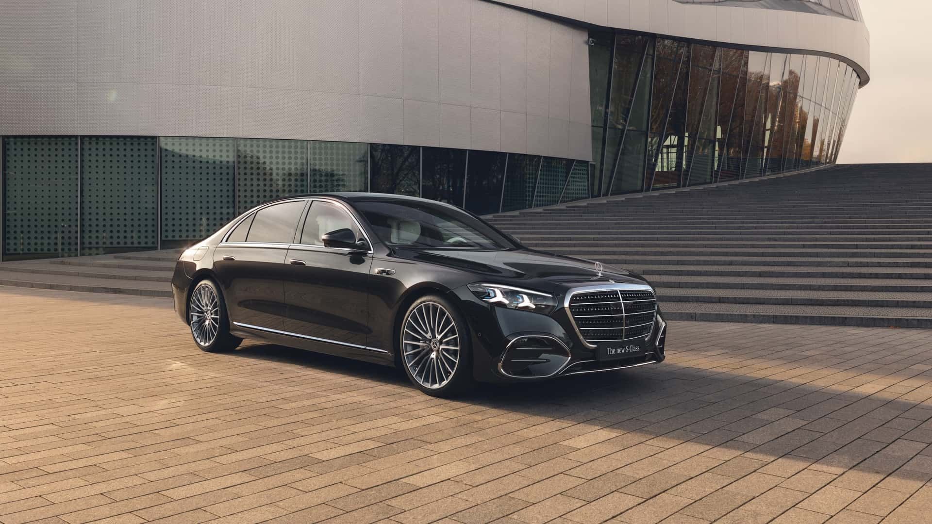 نمای سه‌چهارم جلو خودرو مرسدس اس کلاس ۲۰۲۷