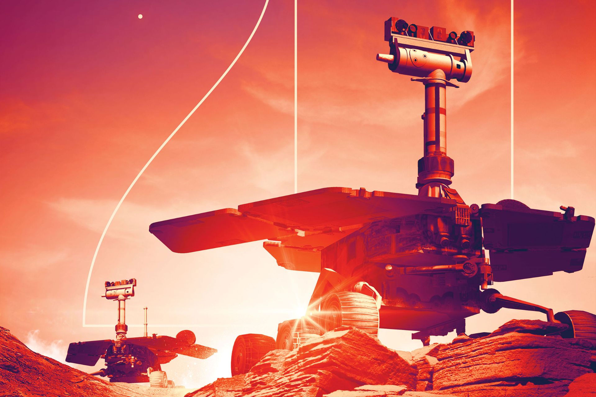 پوستر ۲۰ سالگی ماموریت مریخ‌نوردهای دوقلوی ناسا