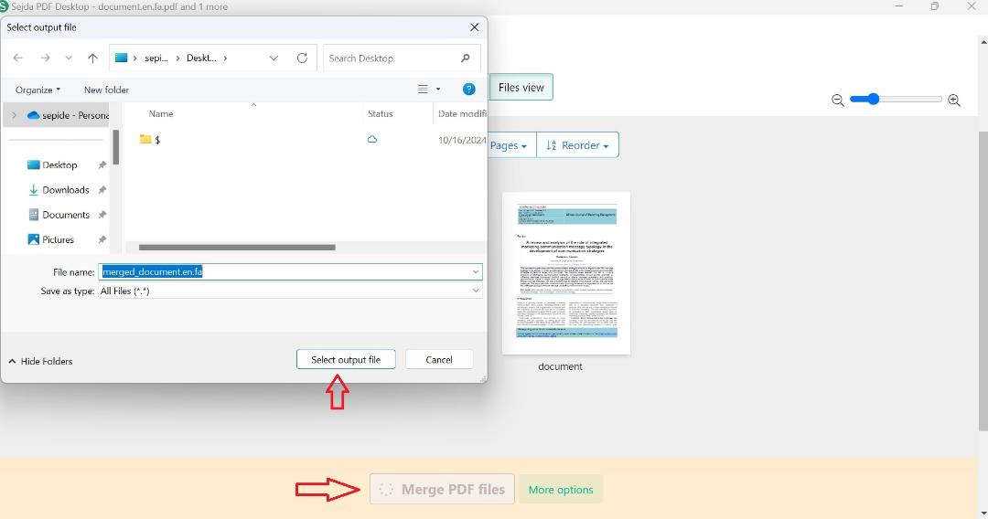 ادغام چند فایل PDF در ویندوز با Sejda PDF Desktop