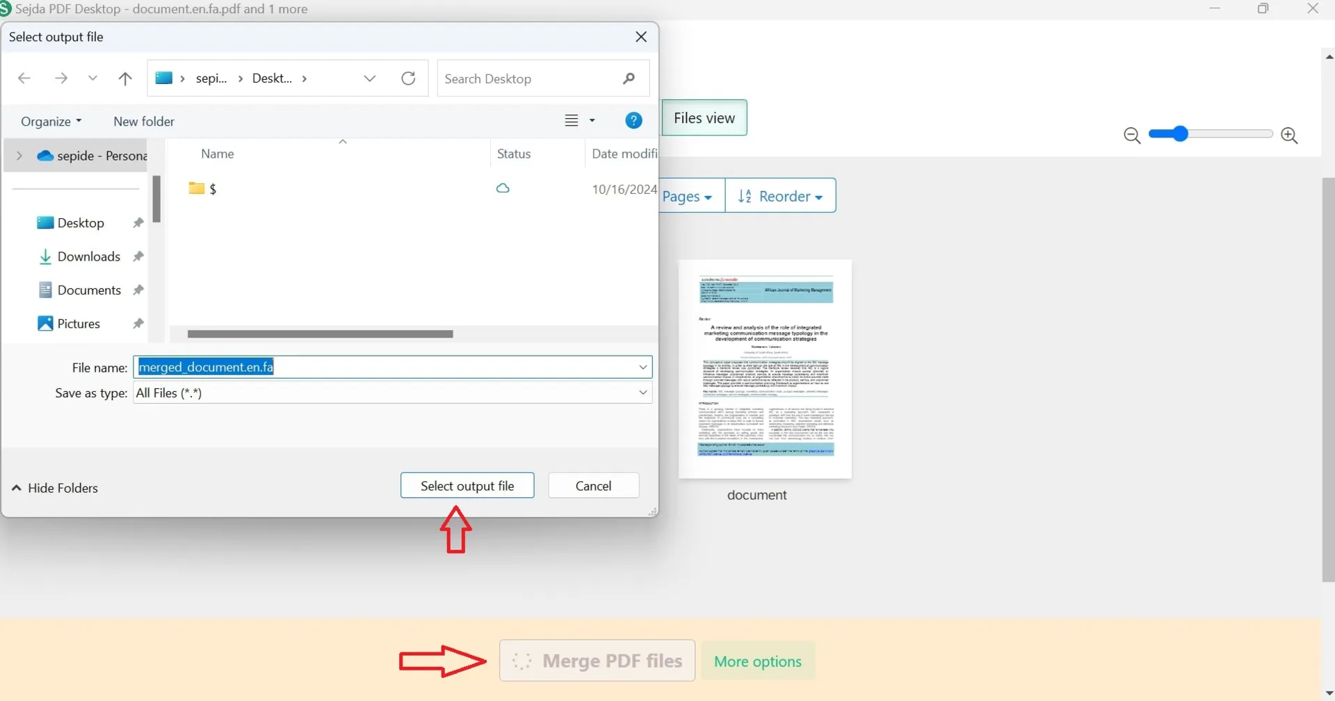 ادغام چند فایل PDF در ویندوز با Sejda PDF Desktop