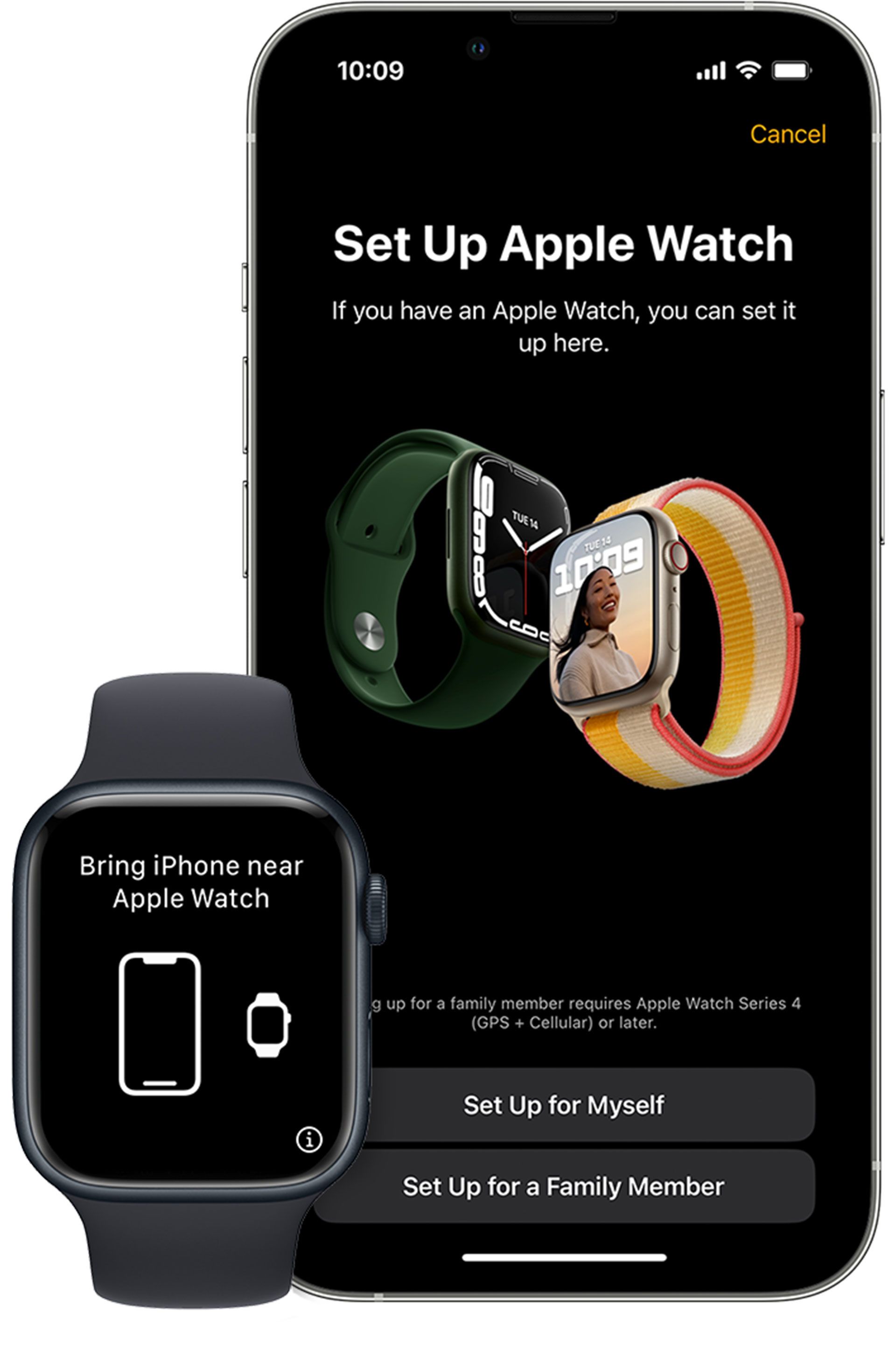 اپل واچ در کنار آیفون و اپلیکیشن ساعت هوشمند باز شده 