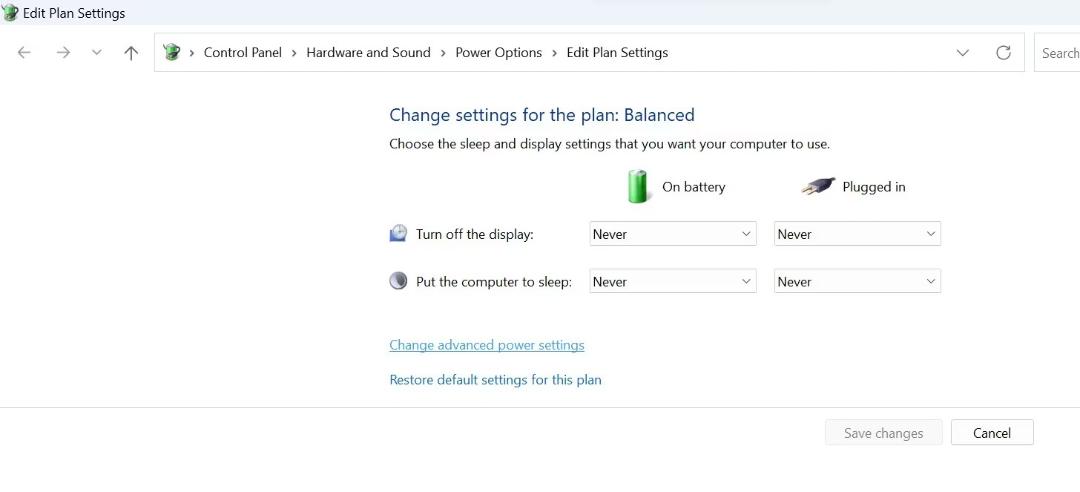 تنظیمات power plan در ویندوز 