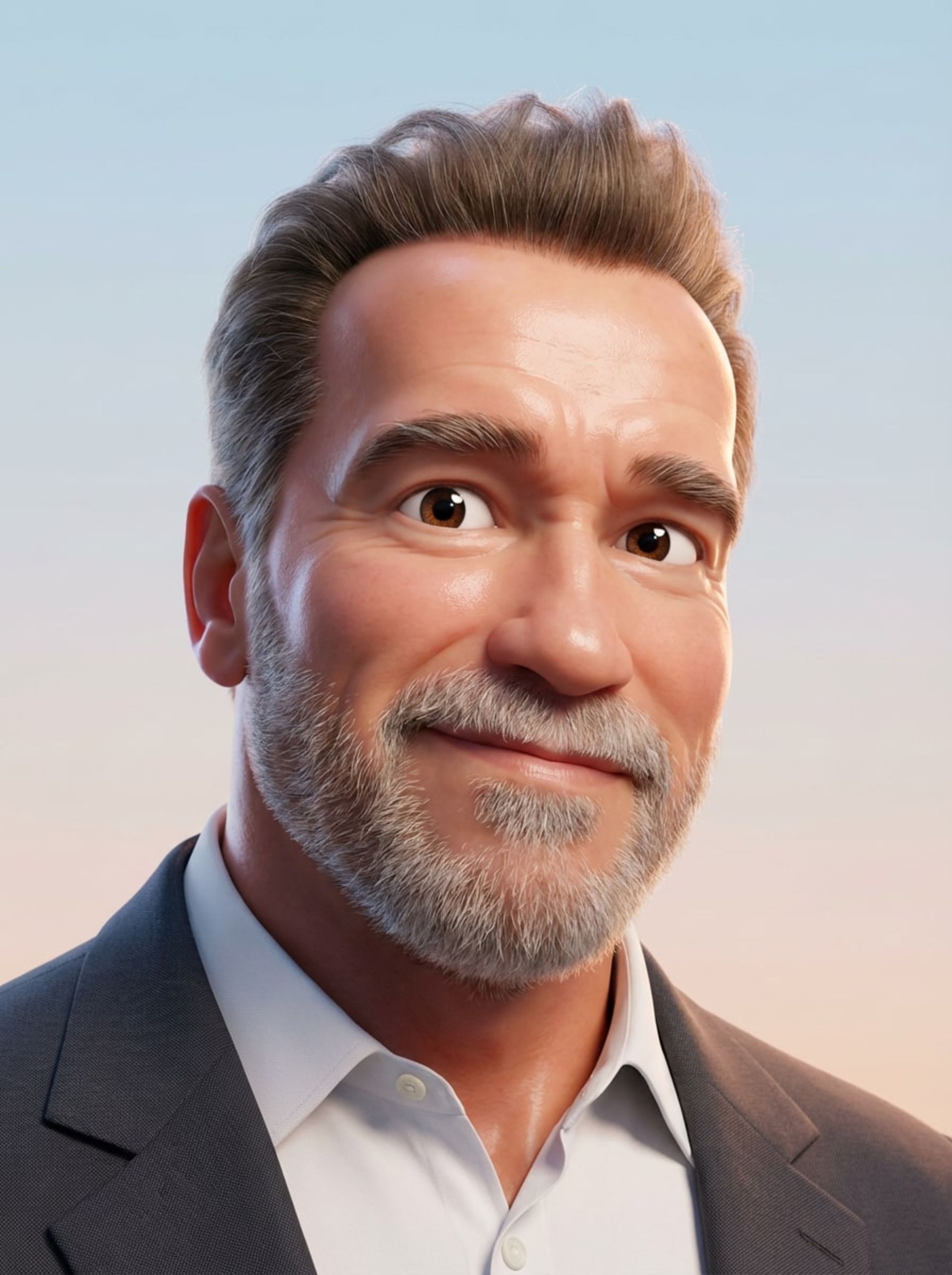 رندر سه بعدی از آرنولد شوارزنگر 