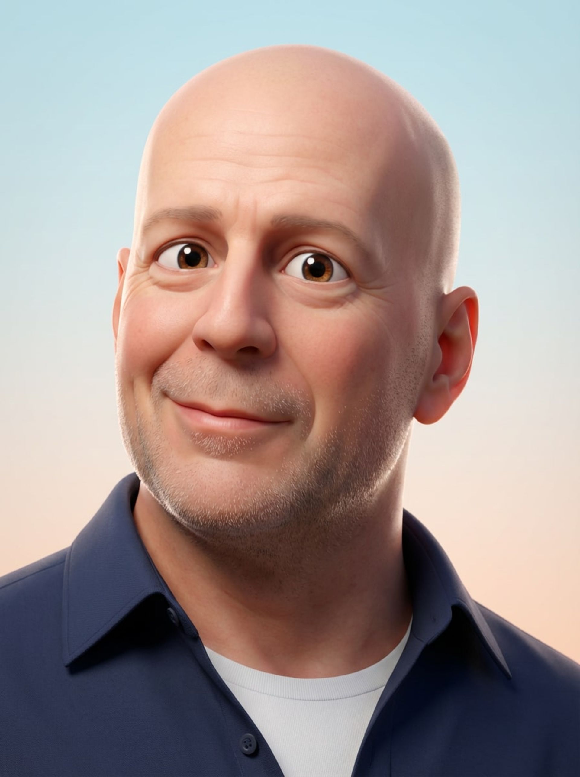 رندر سه بعدی از بروس ویلیس