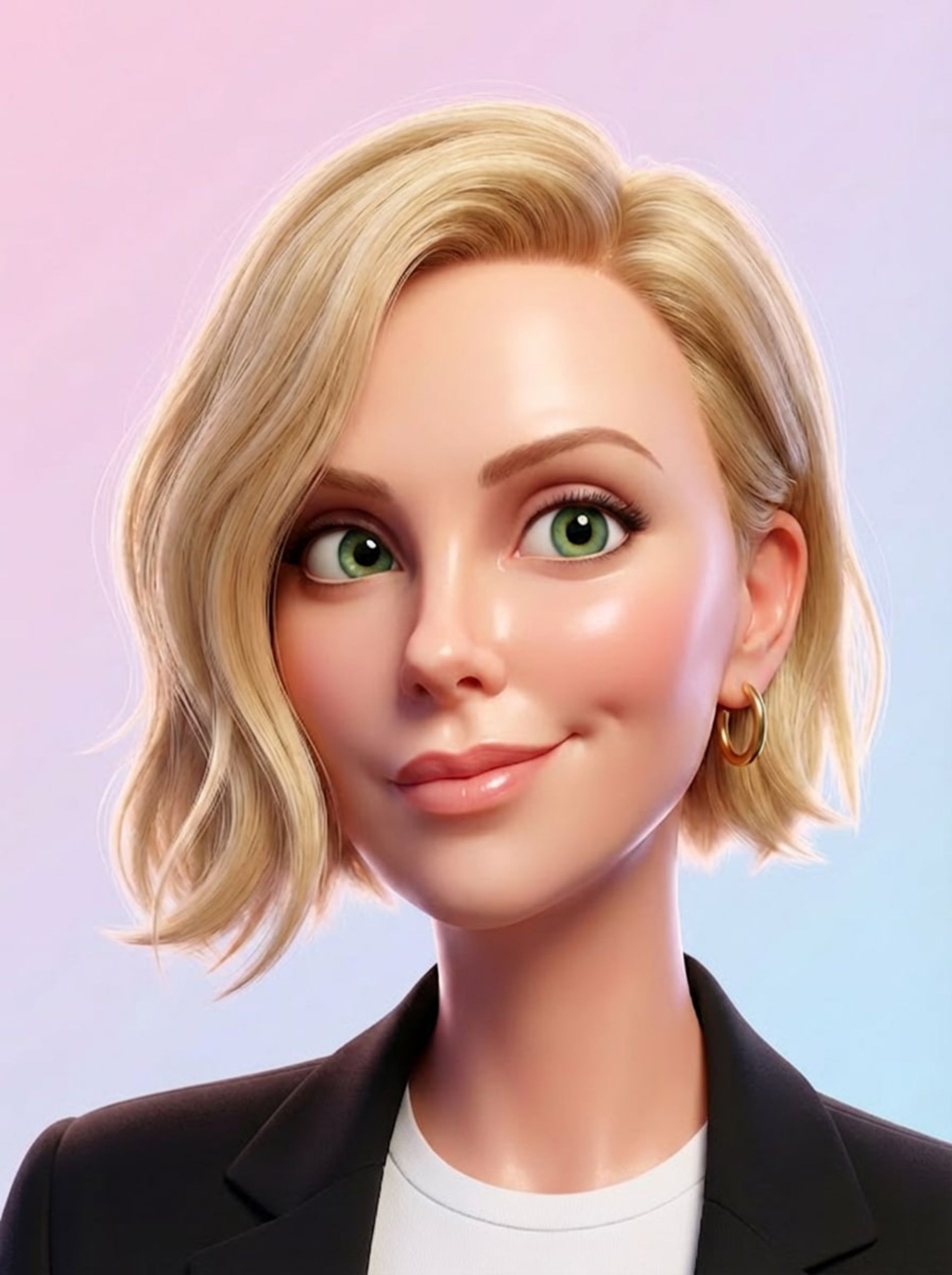 رندر سه بعدی از شارلیز ترون