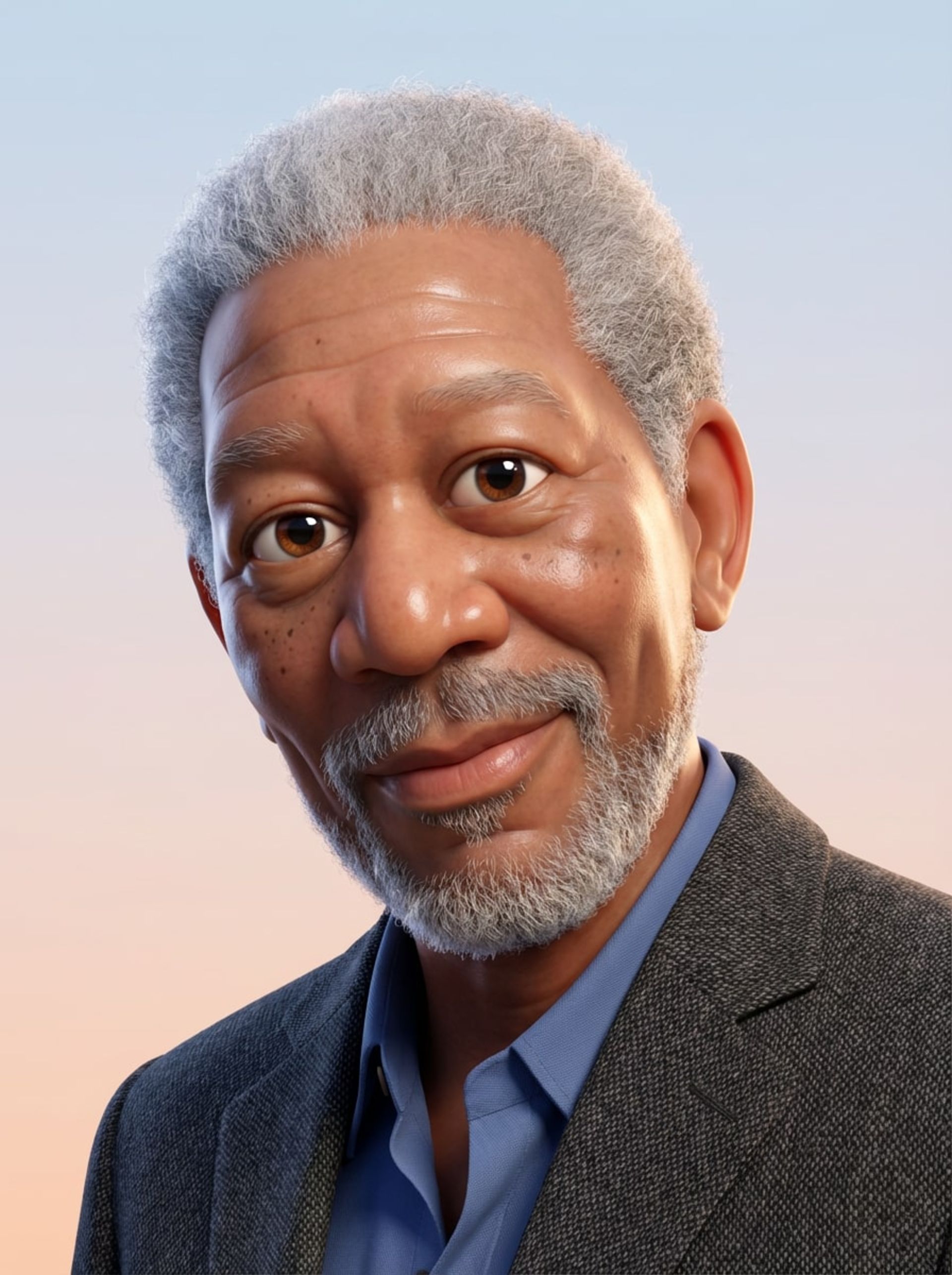 رندر سه بعدی از مورگان فریمن