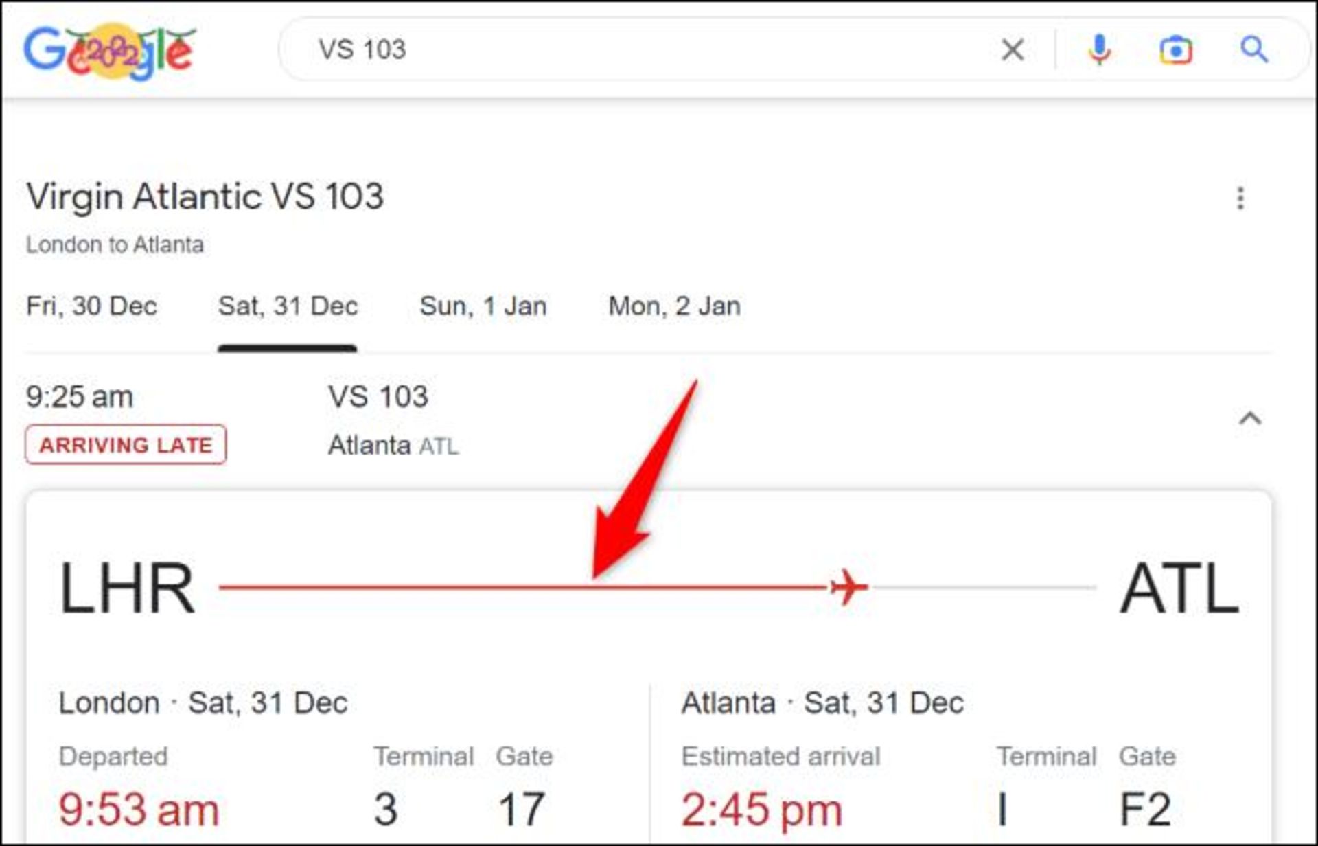 قابلیت مشاهده وضعیت پرواز در گوگل