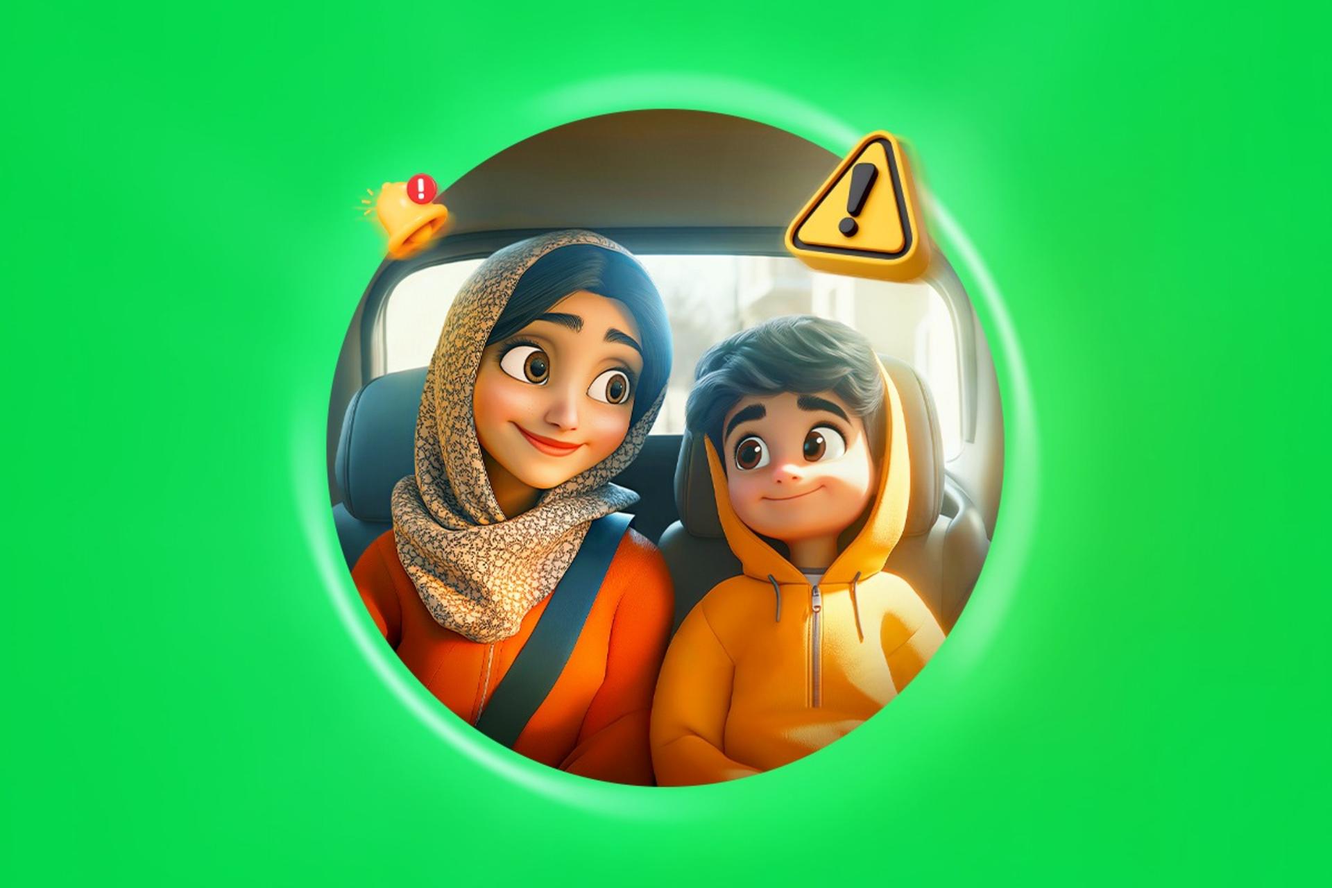 مادر و دختر در صندلی عقب ماشین