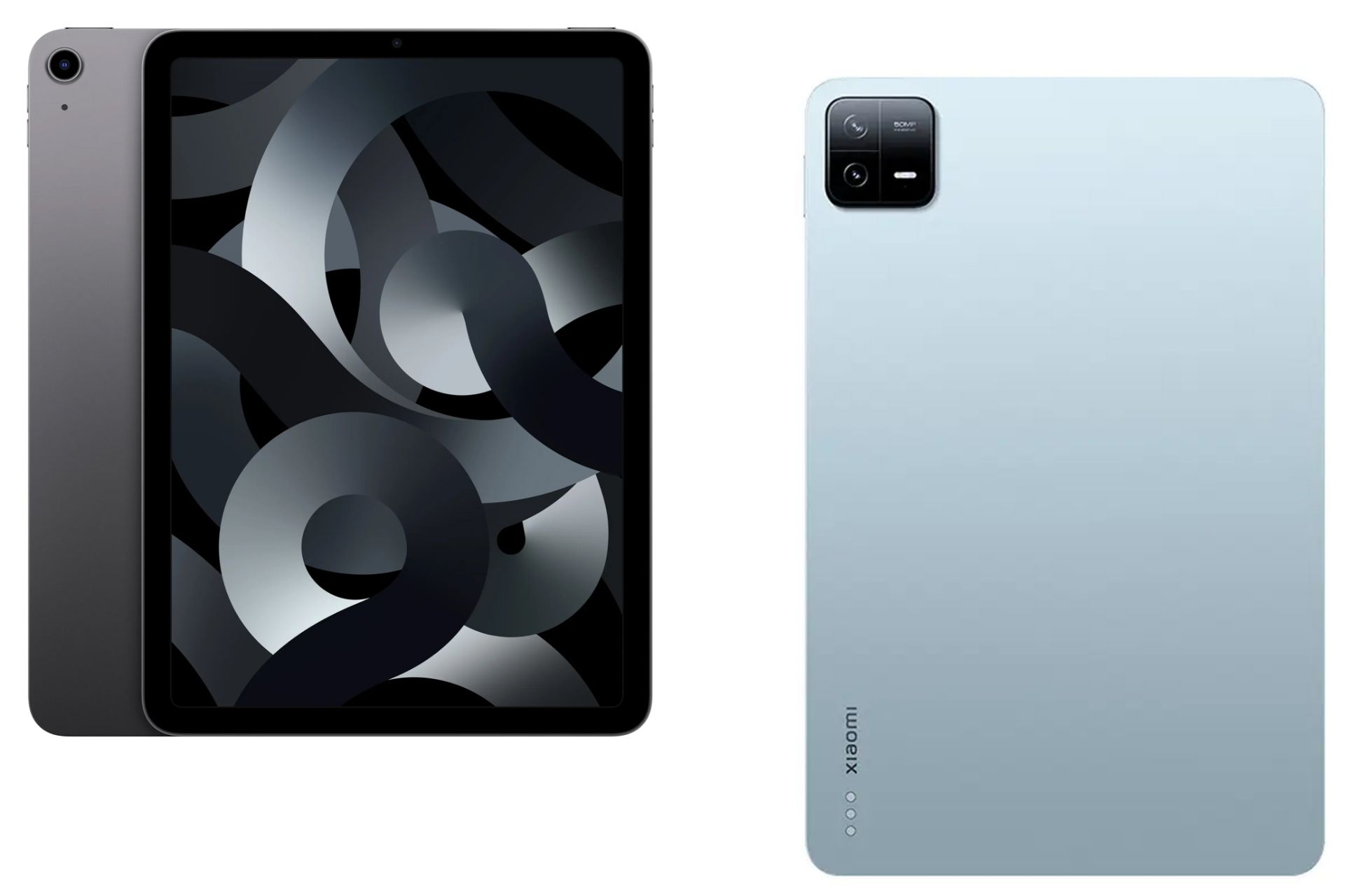 دو تبلت شیائومی و اپل در کنار یکدیگر