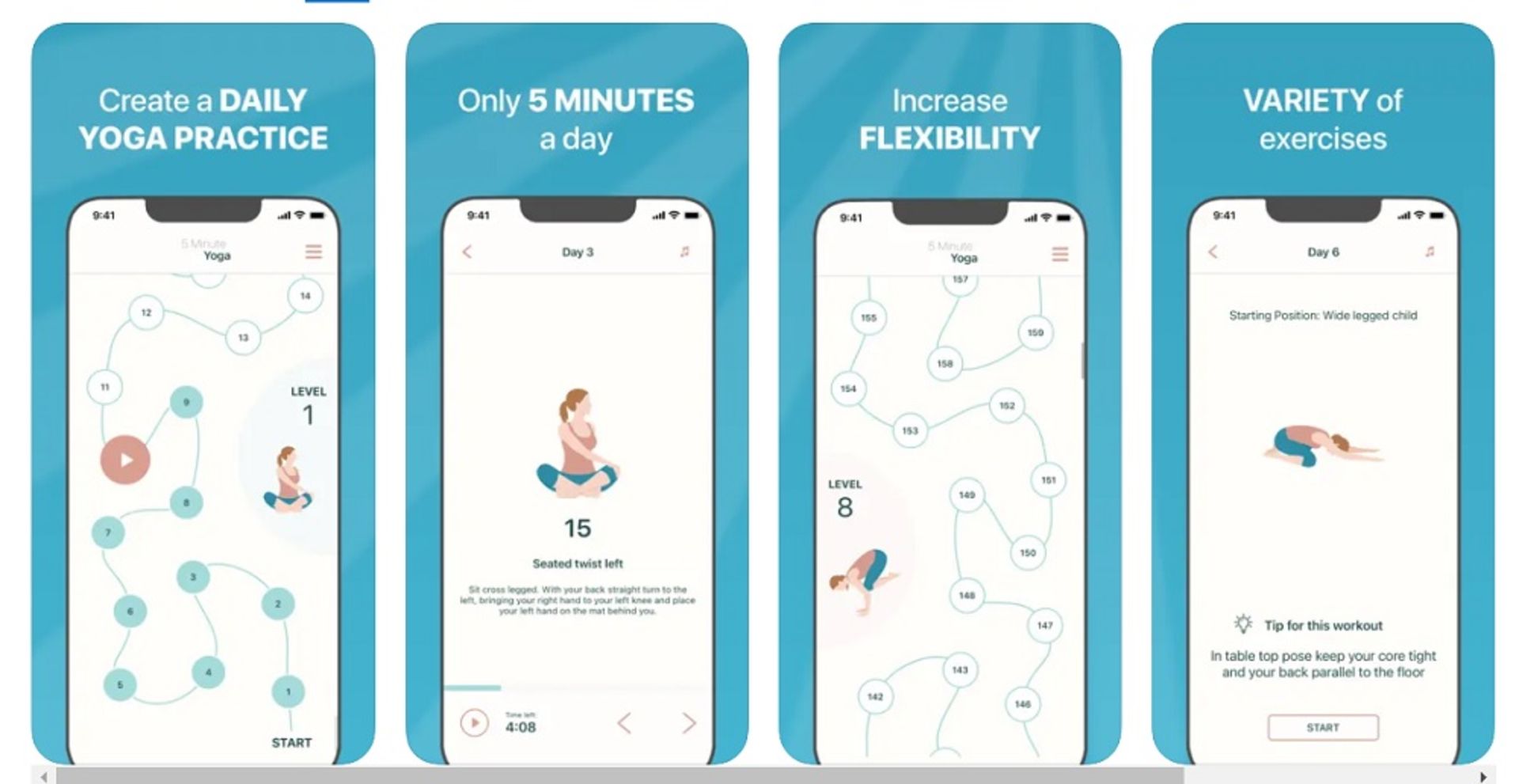 اپلیکیشن 5minute yoga برای تمرین در منزل