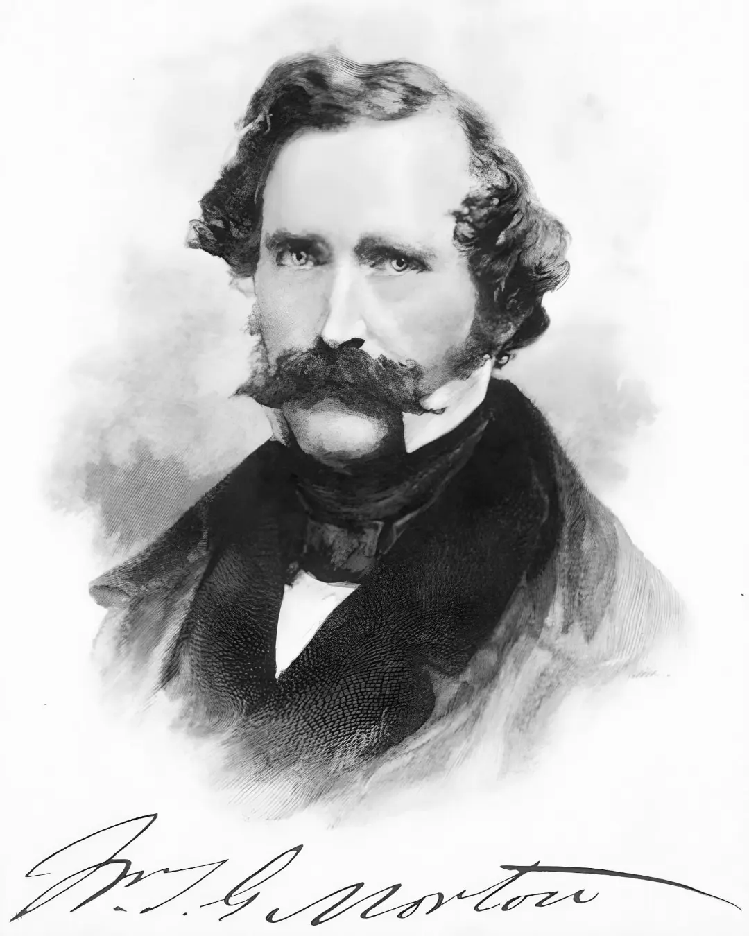 پرتره ویلیام توماس گرین مورتون (William Thomas Green Morton) با سبیل پرپشت