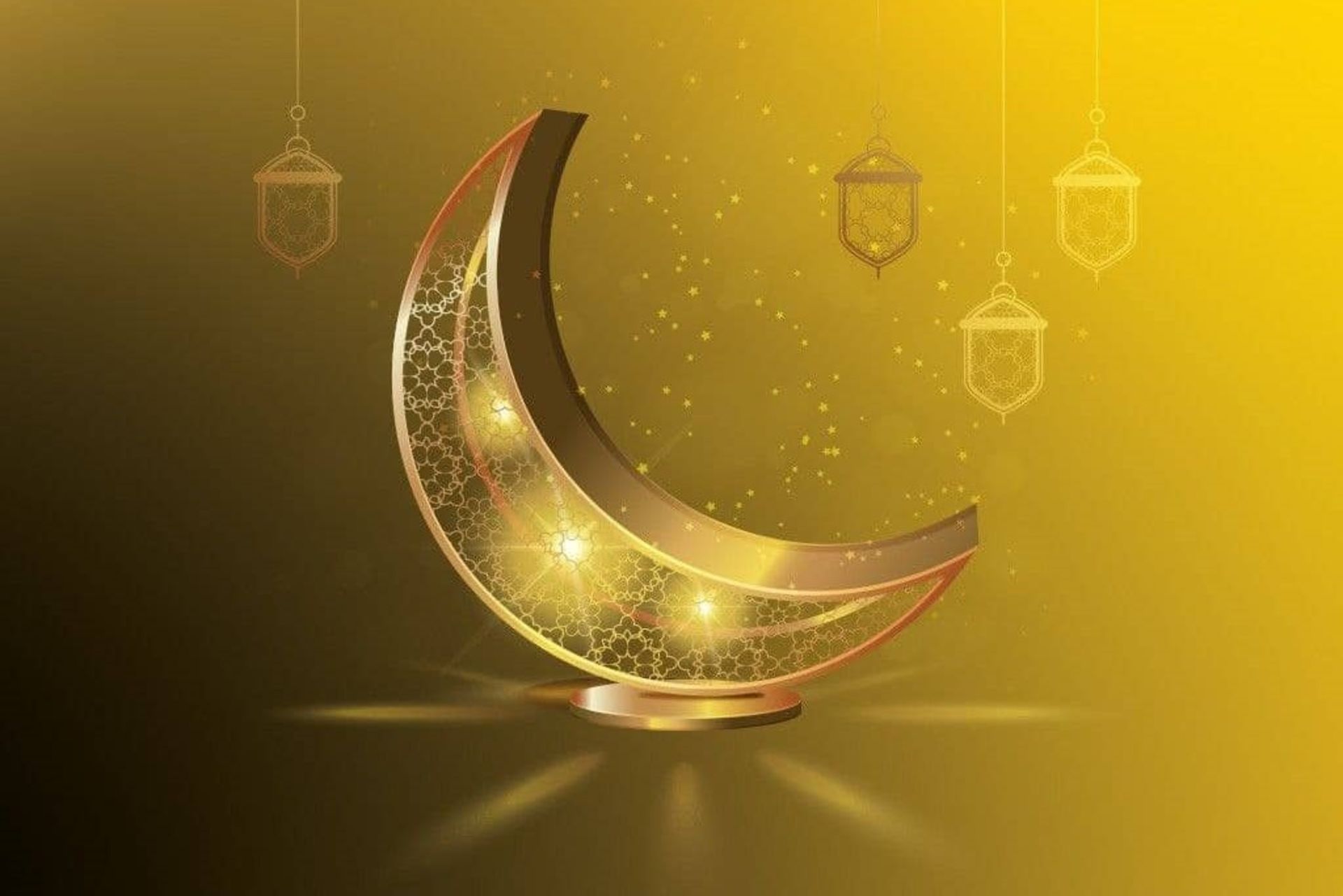 طرحی از یک ماه به رنگ طلایی 