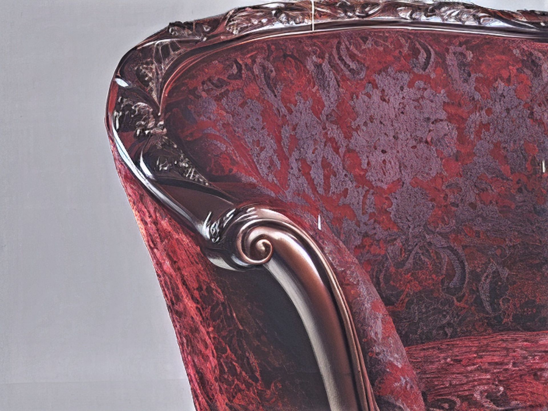 جزئیات پارچه مبل تک نفره قرمز روی یک بنر