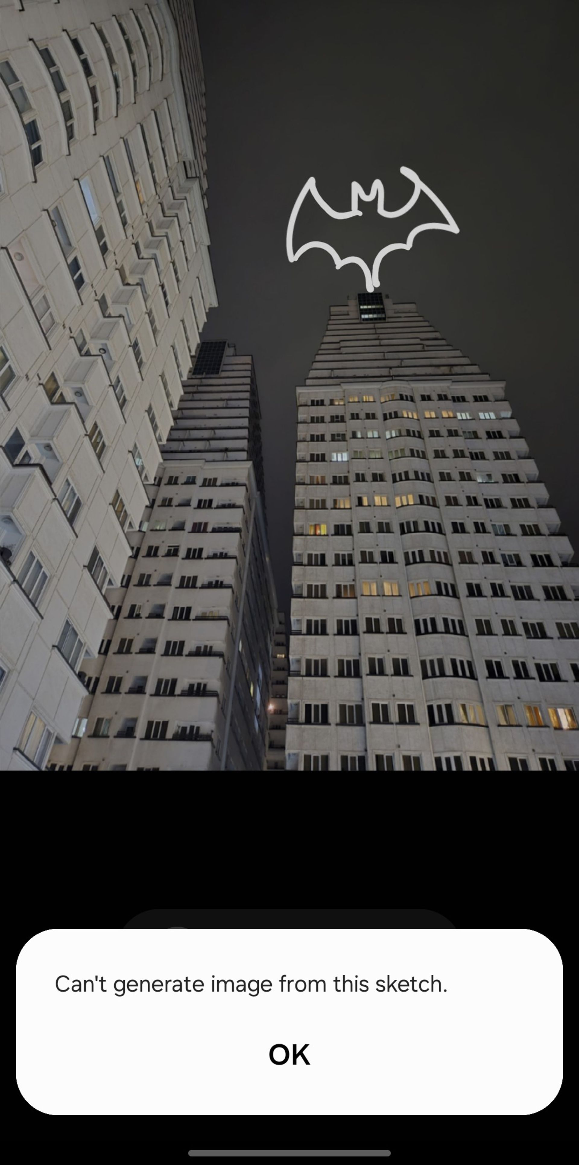 Batman logo on the roof of the building