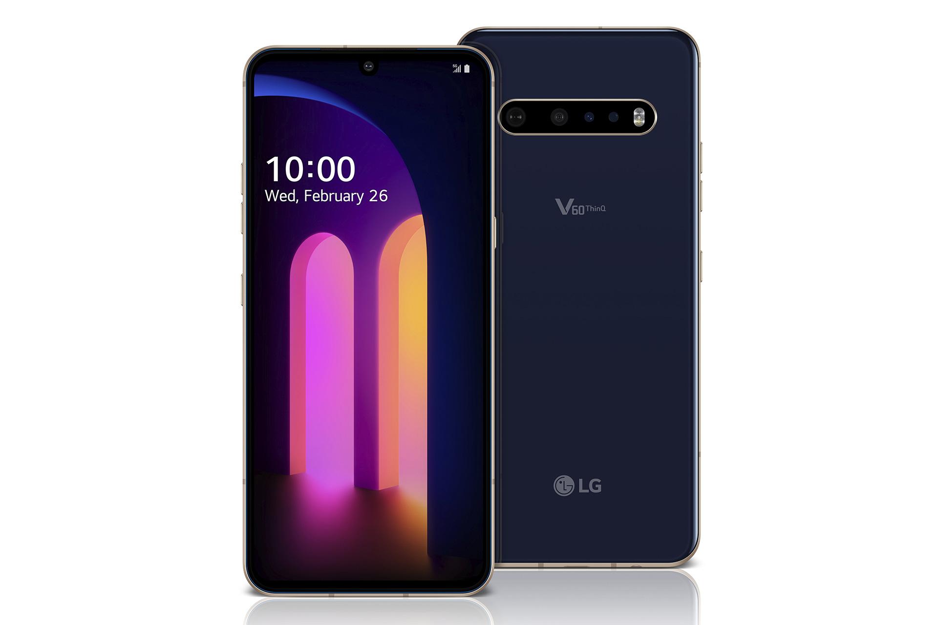 نمای جلو و پشت LG V60 ThinQ / ال جی وی 60 تینکیو