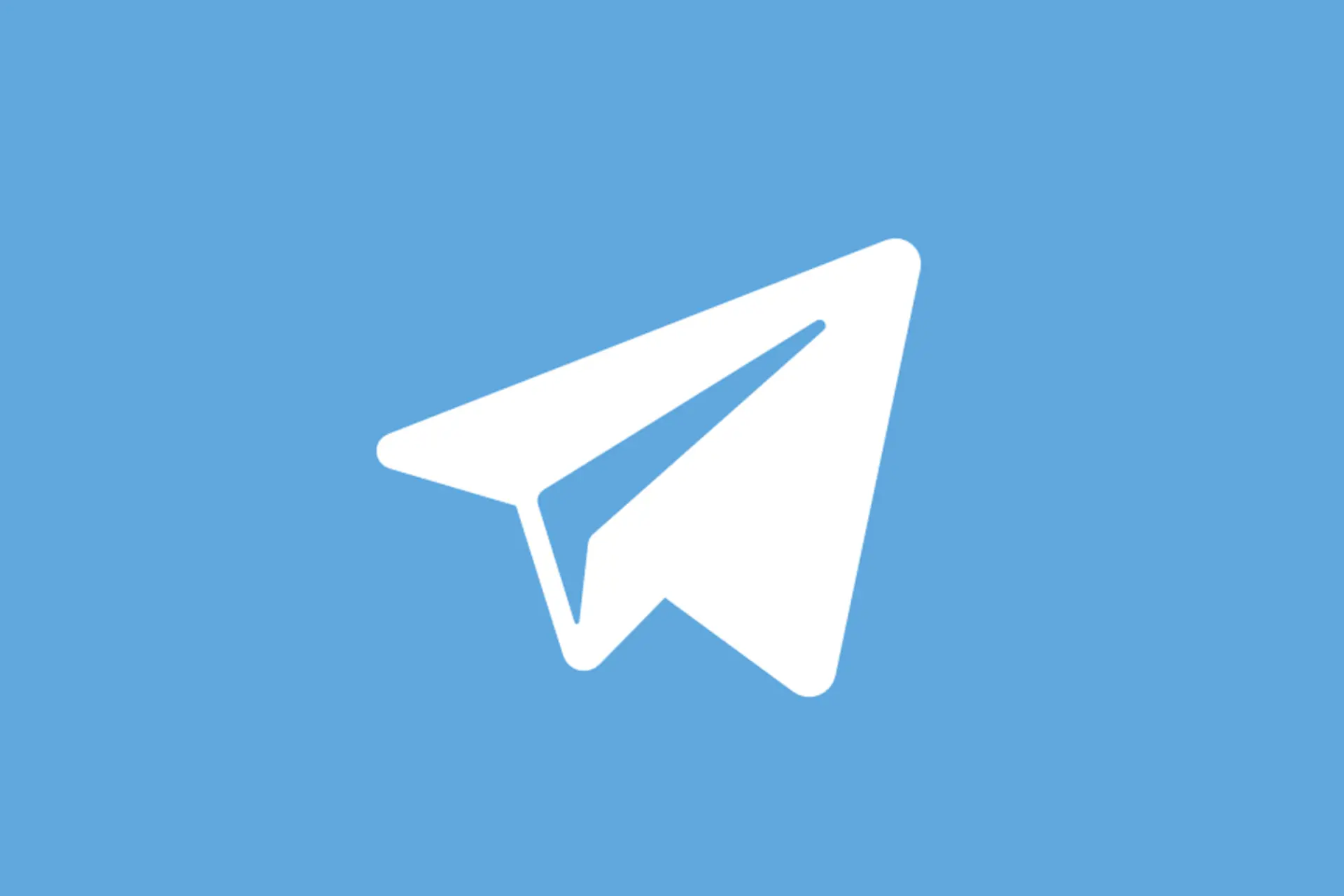 لوگو تلگرام / Telegram موشک کاغذی رنگ سفید پس زمینه آبی