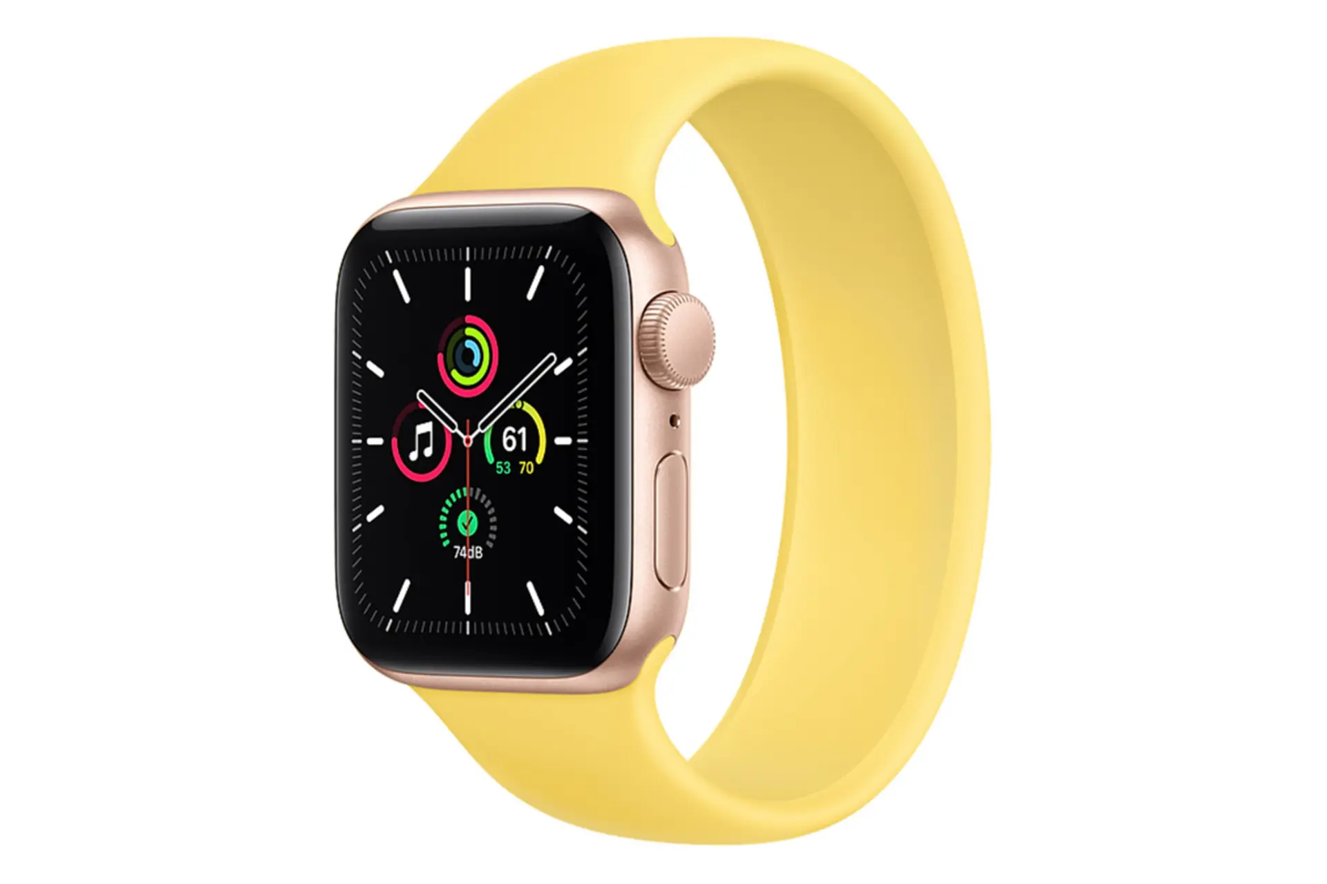 مرجع متخصصين ايران نماي نيمرخ ساعت هوشمند اپل واچ SE رنگ زرد