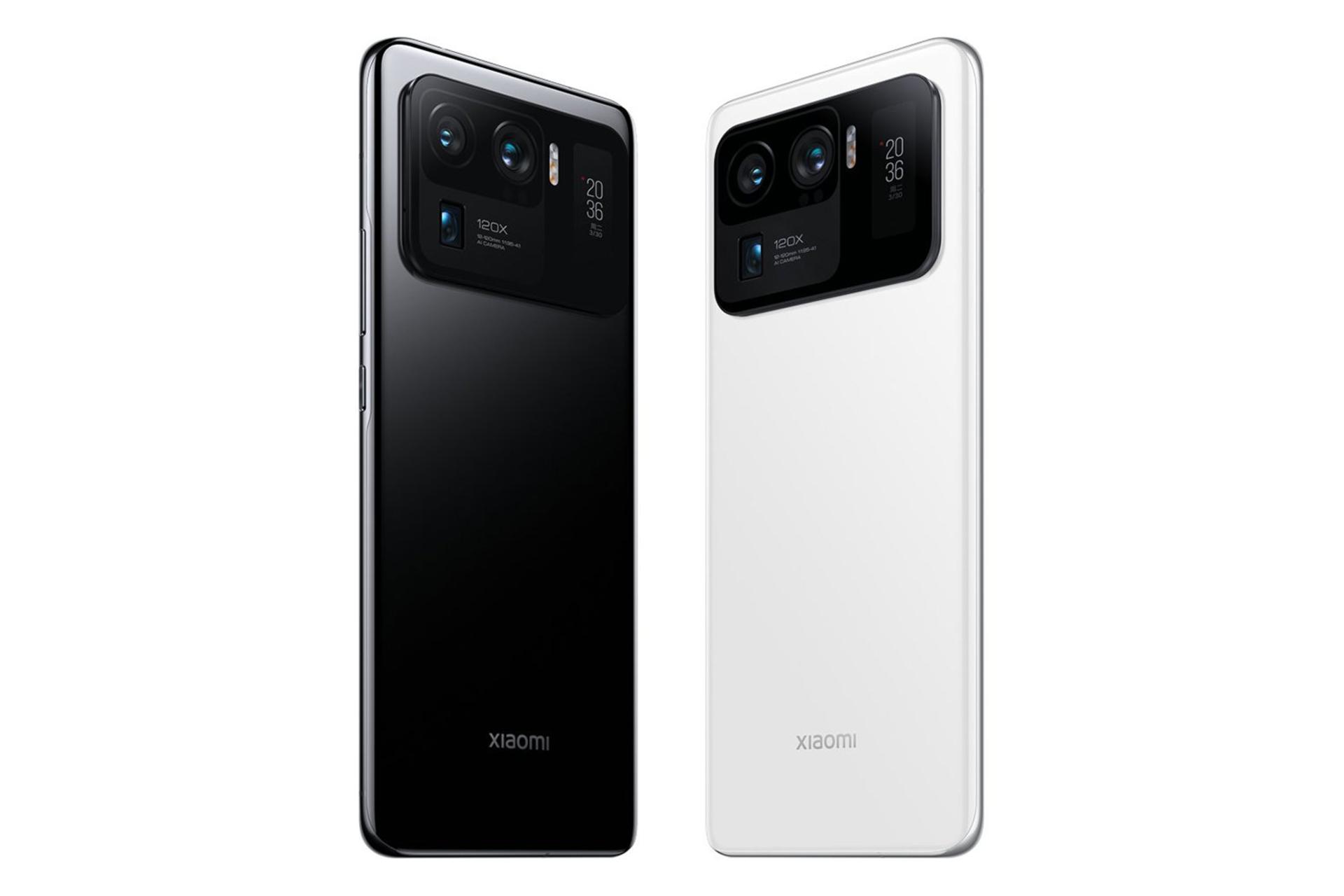 نمای پشت مدل سفید و مشکی شیائومی می 11 اولترا 