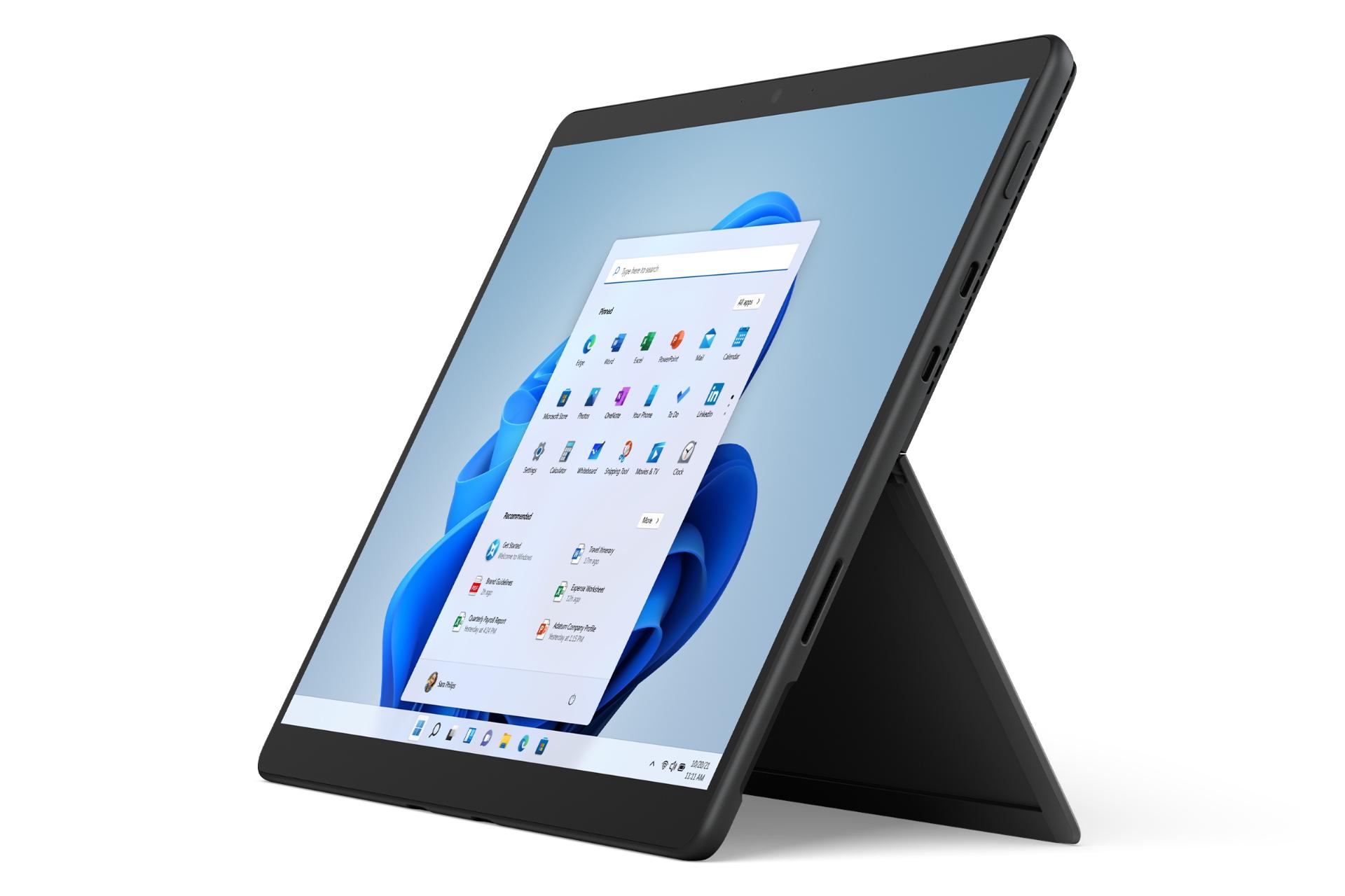 نمای جانبی سرفیس پرو 8 مایکروسافت / Microsoft Surface Pro 8 خاکستری