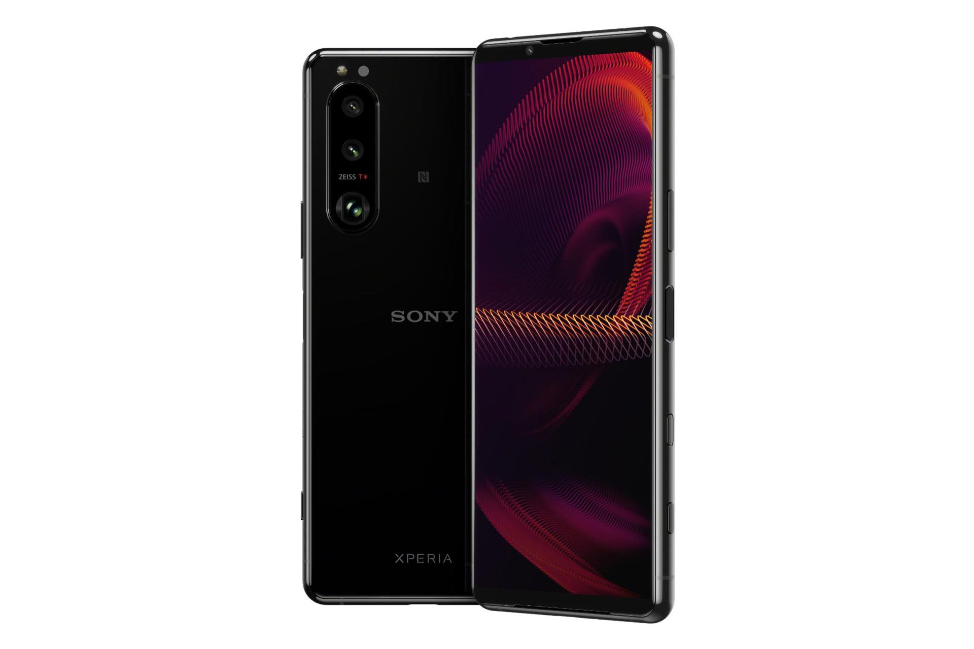 نمای جلو موبایل اکسپریا 5 مارک 3 سونی رنگ مشکی