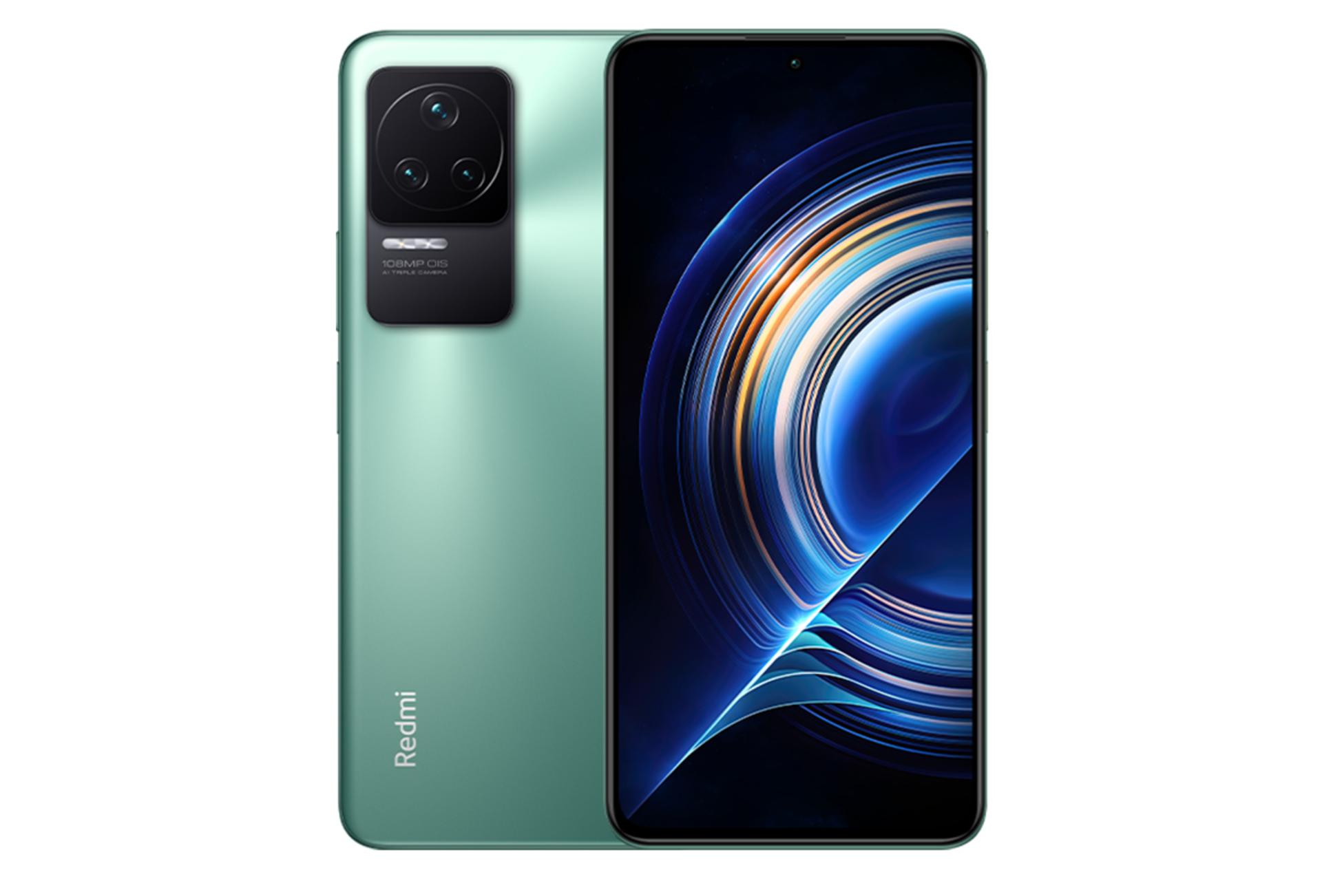 نمای پشت و جلو گوشی شیائومی ردمی K50 پرو رنگ سبز