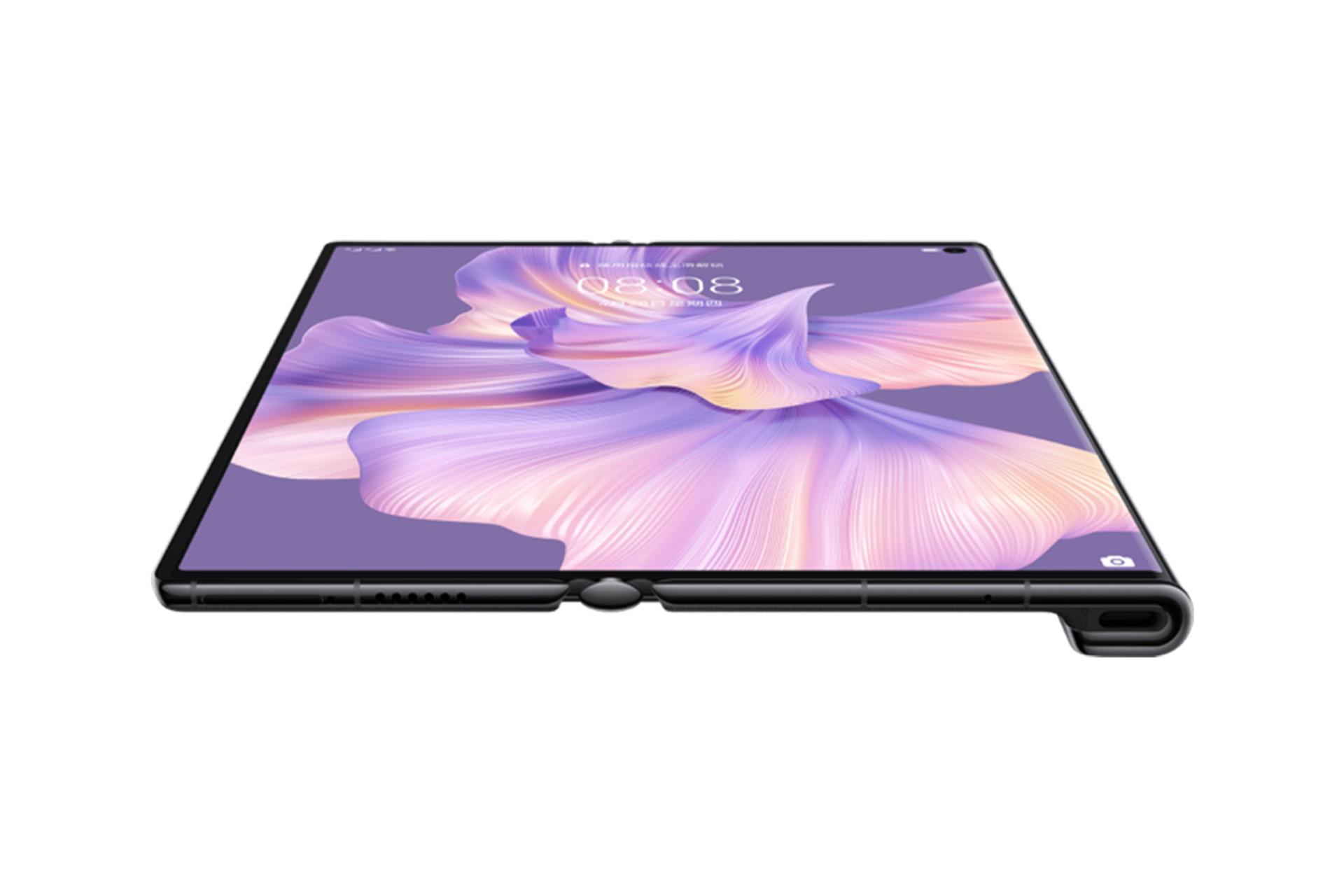 گوشی هواوی میت بوک Xs 2 در حالت باز از نمای پایین